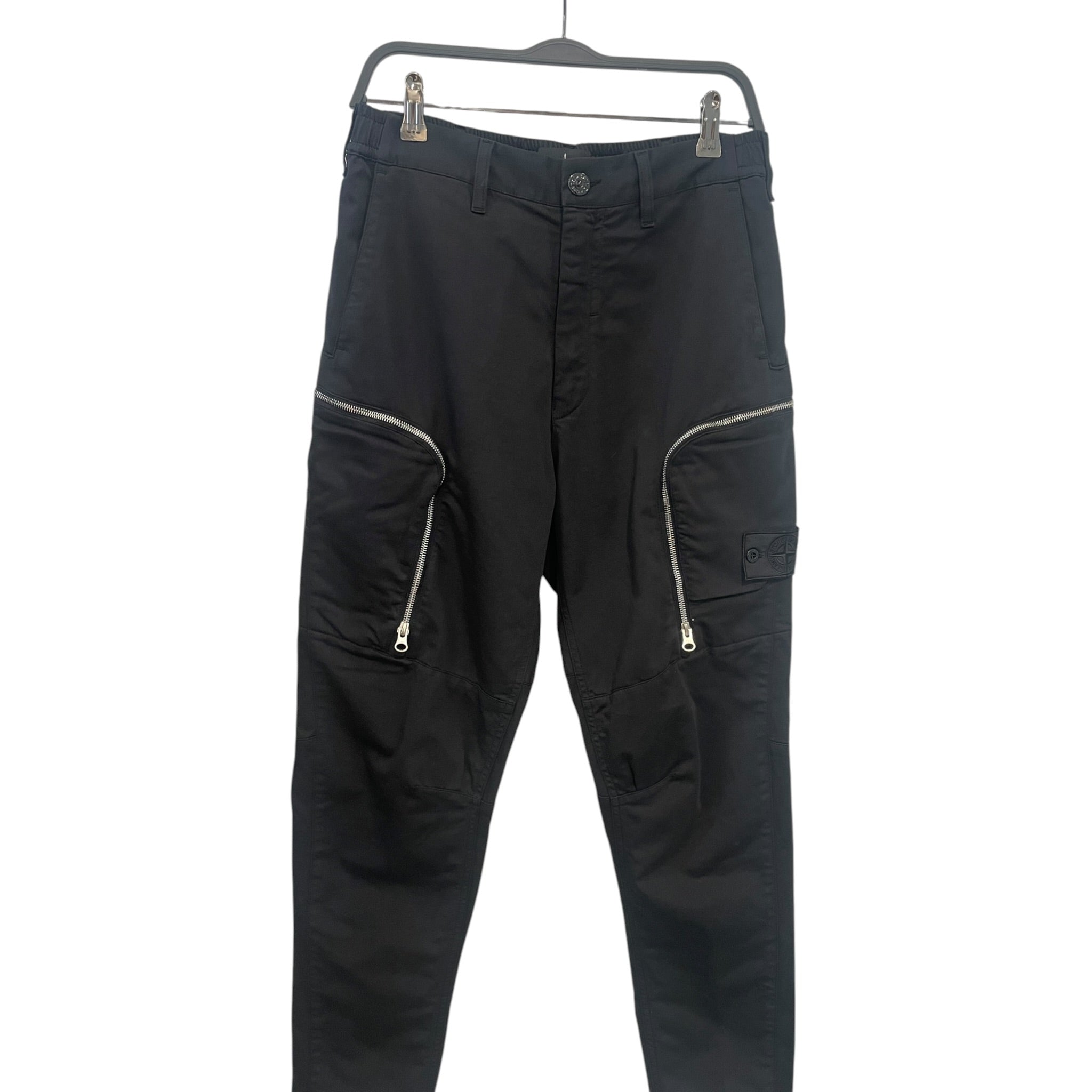 STONE ISLAND/Cargo Pants/46/Cotton/BLK/#731930508/ZIPPER POCKETS view 1