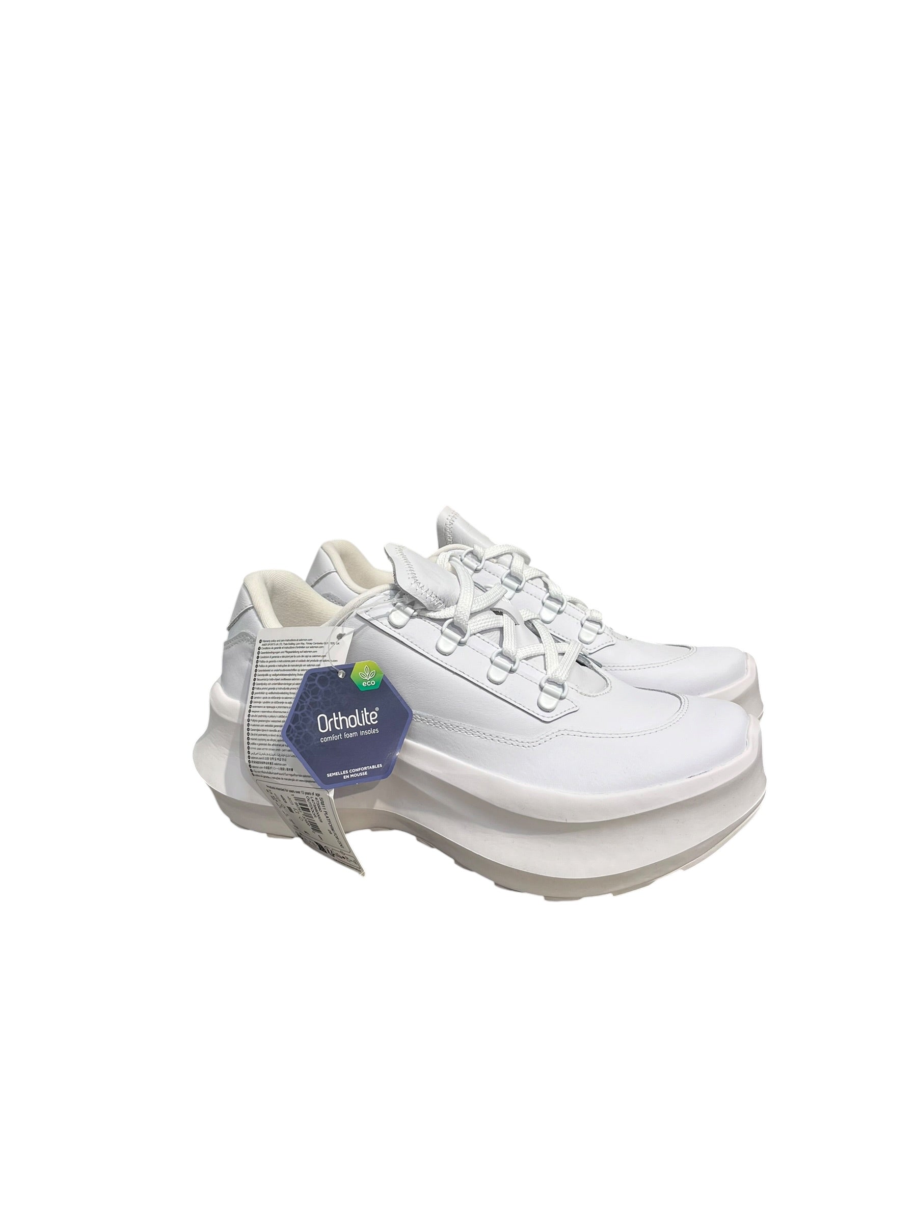 salomon/CDG/Low-Sneakers/US 8/Nylon/WHT/WEDGE SOLE lace up view 2