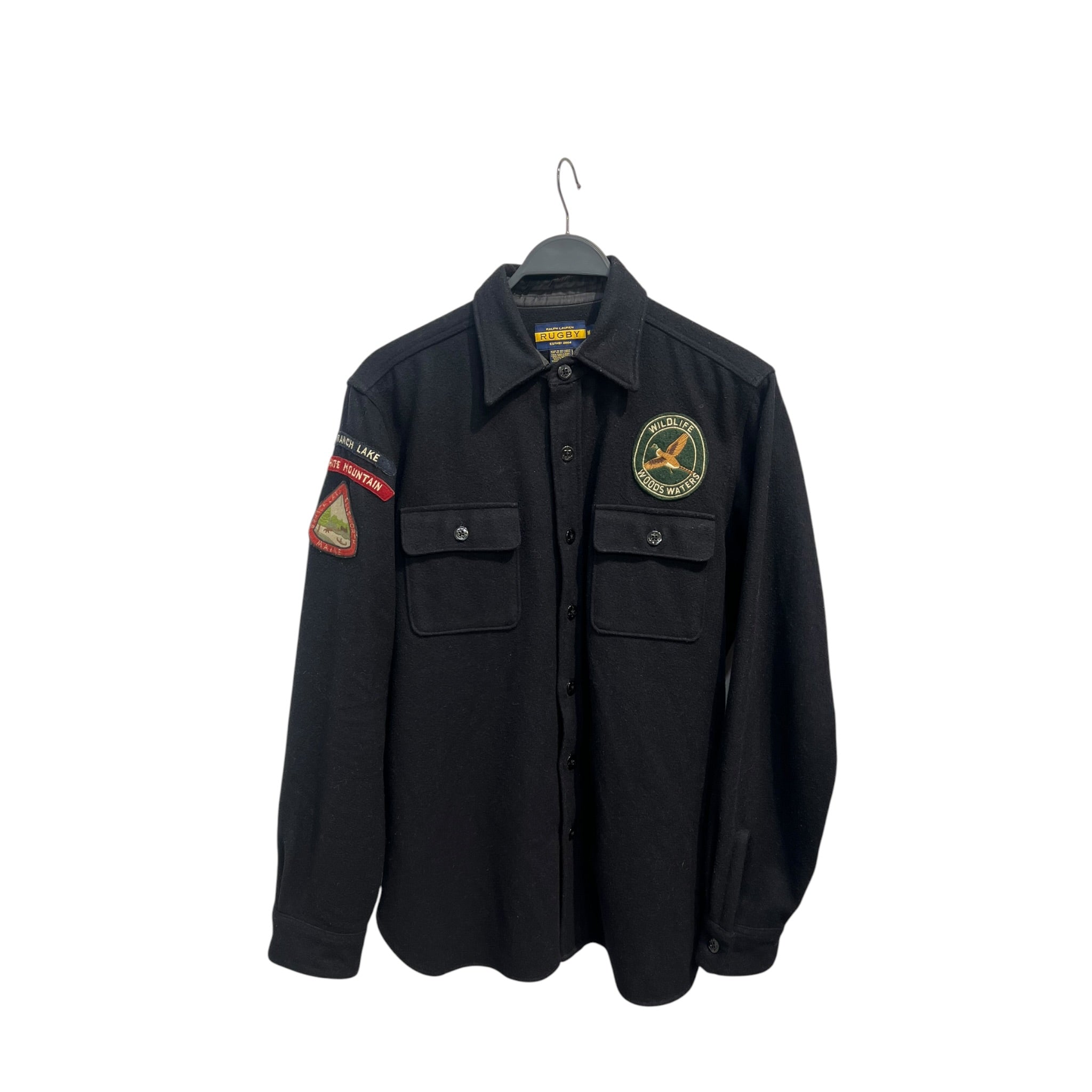 RUGBY RALPHLAUREN/Jacket/M/Wool/BLK/SHACKET-RANGER PATCHES view 1