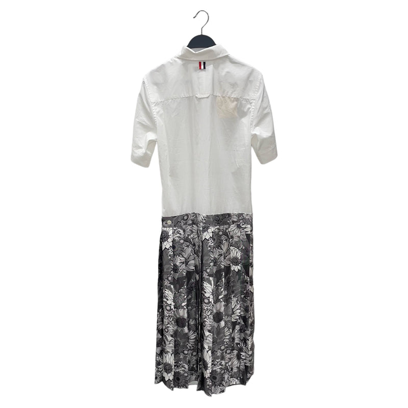 THOM BROWNE. NEW YORK/SS Dress/40/Floral Pattern/Cotton/WHT/RESORT 23 SAMPLE DRESS