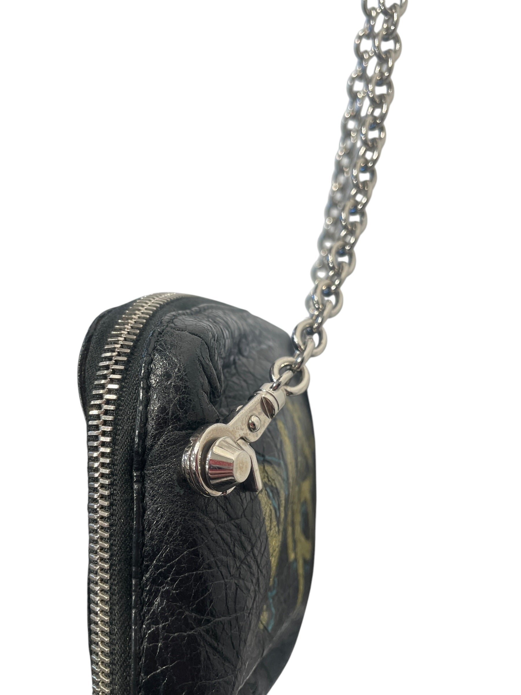 BALENCIAGA/Cross Body Bag/Graphic/Leather/BLK/CLASSIC REPORTER/GRAFFITI view 11