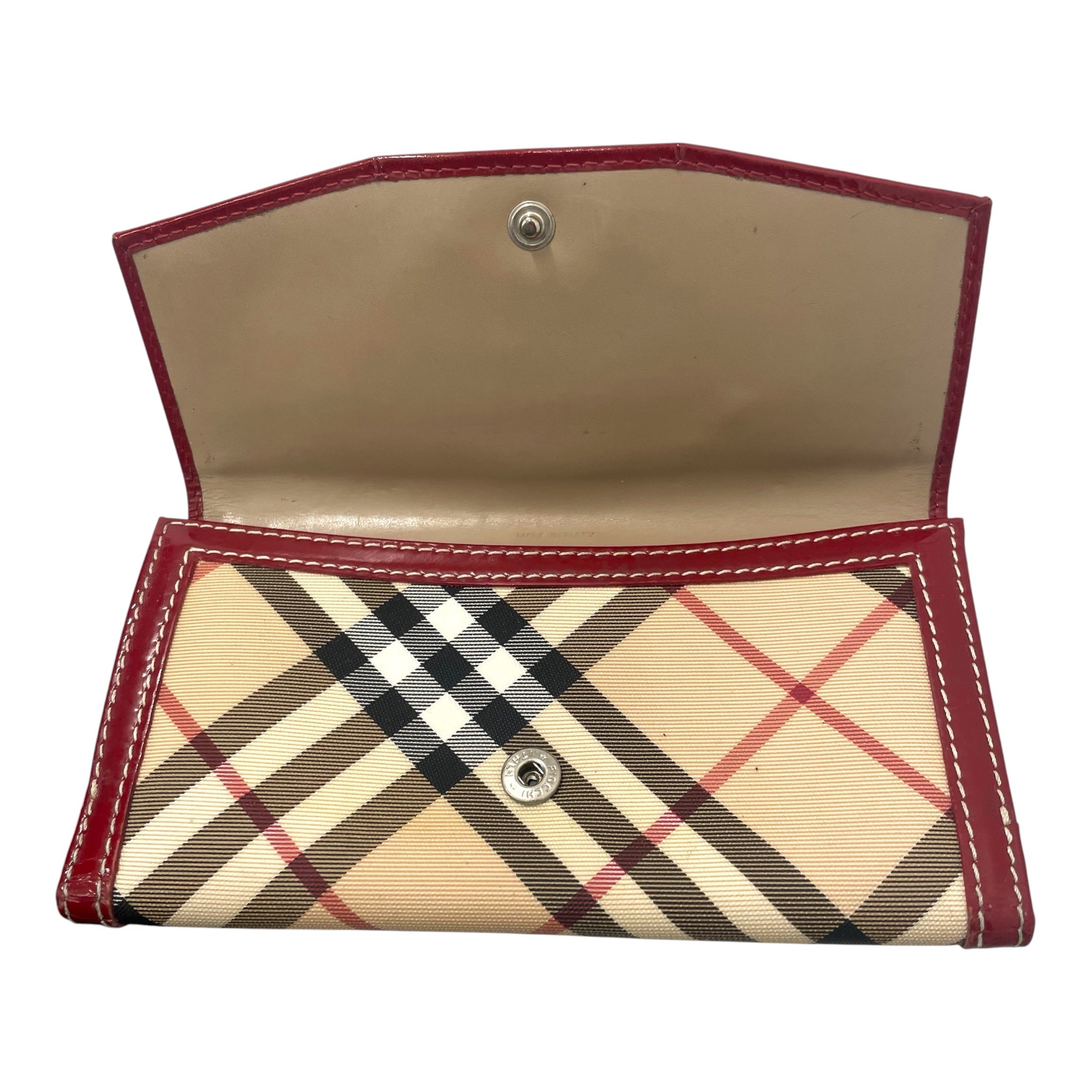 BURBERRY/Long Wallet/Plaid/Nylon/KHK/RED LTHR-STIR UP HARNESS view 4