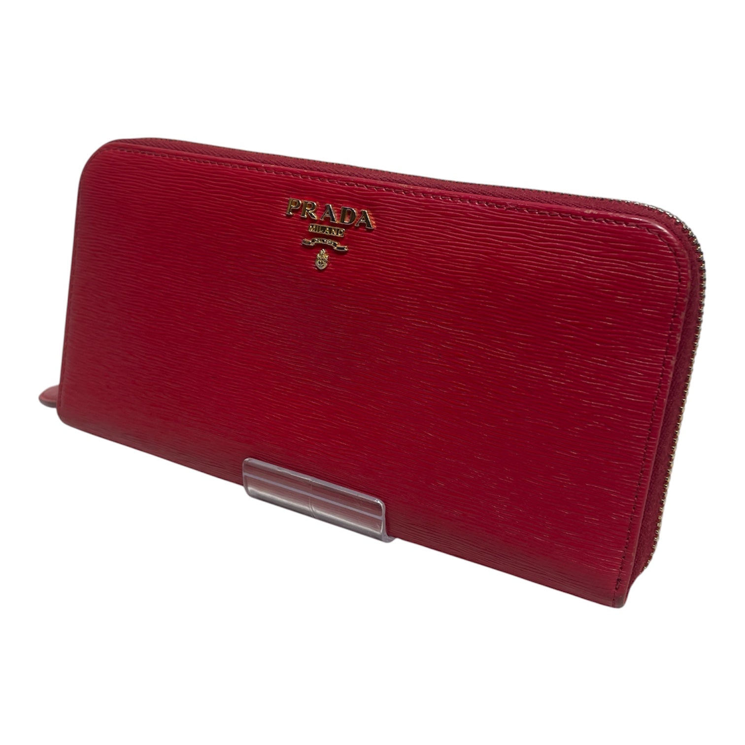 PRADA/Long Wallet/Leather/RED/L's/saffiano zip around view 1