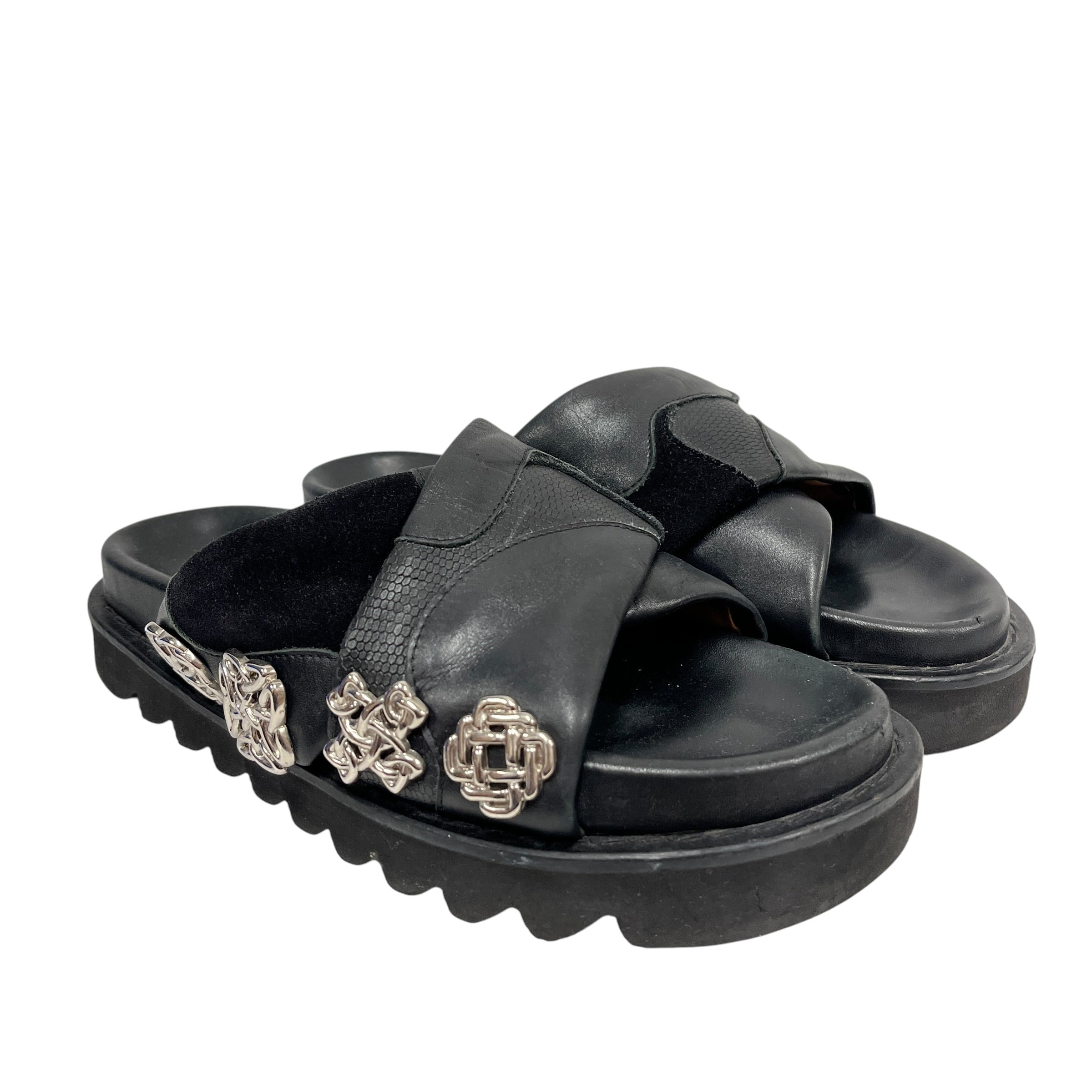 TOGA PULLA/Sandals/US 8/Leather/BLK/STUDDED SLIDES view 1