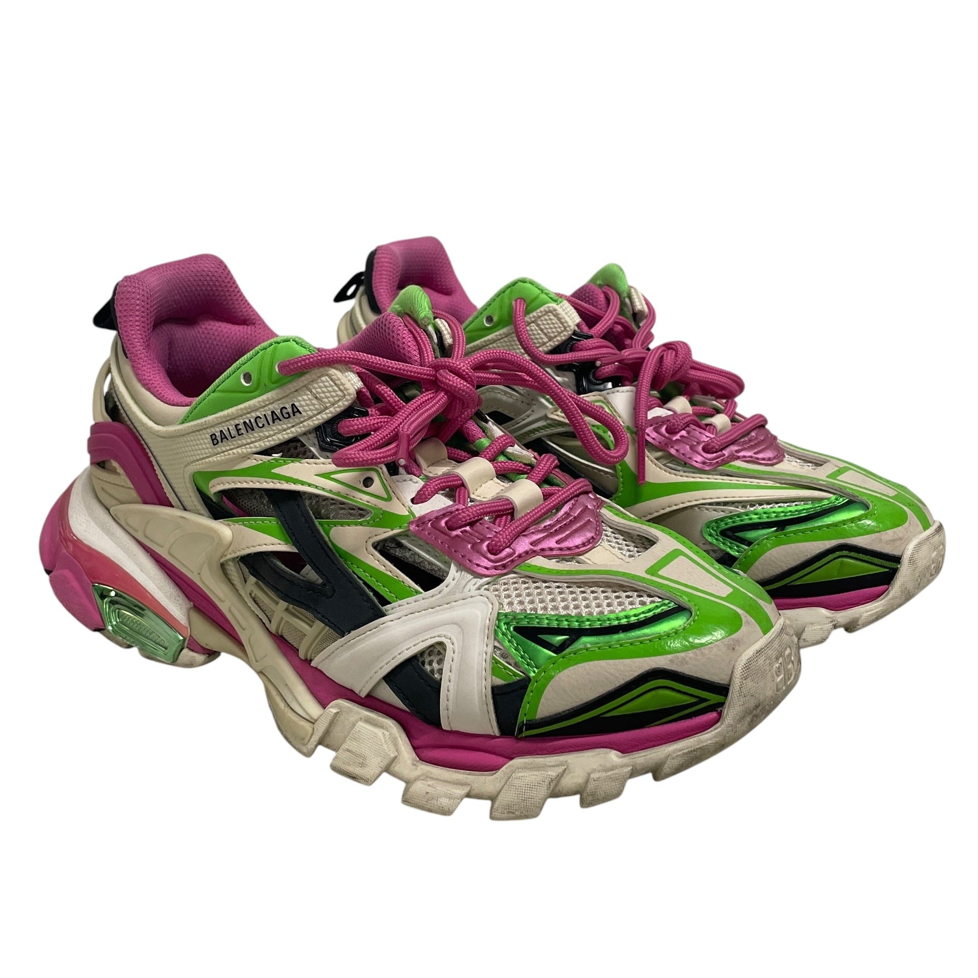 BALENCIAGA/Low-Sneakers/US 7/WHT/GRN/PNK TRACK 2 view 1