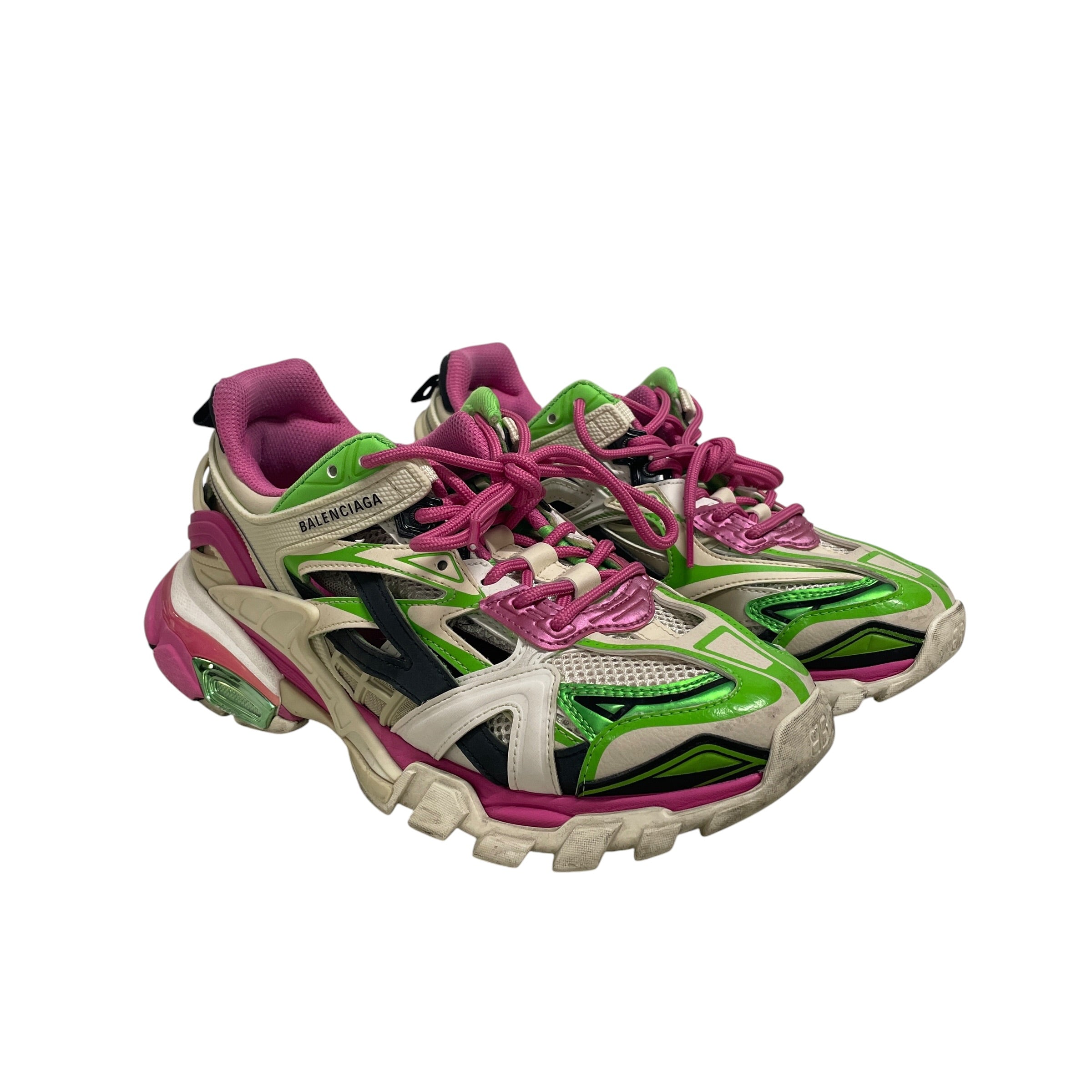 BALENCIAGA/Low-Sneakers/US 7/WHT/GRN/PNK TRACK 2 view 1