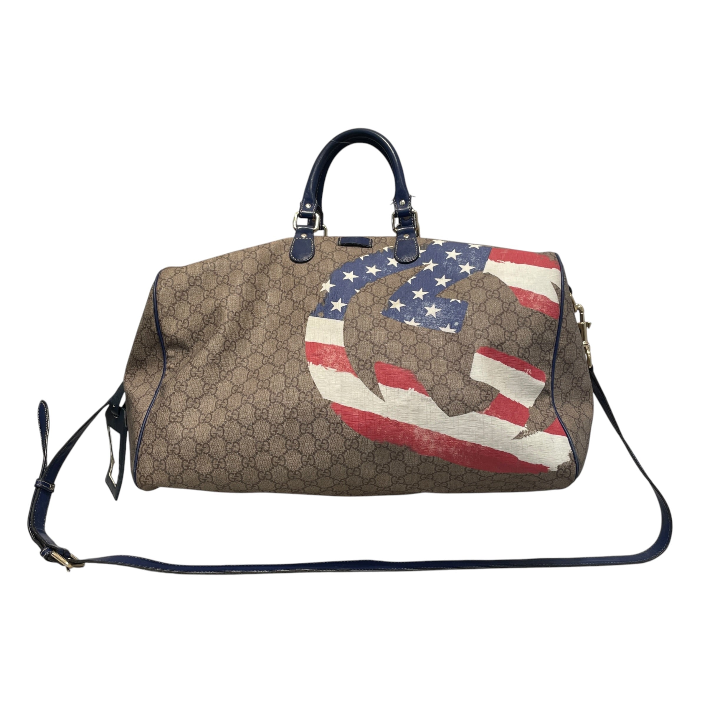 GUCCI/Luggage/Monogram/Leather/GRY/American Flag Boston Duffle view 1