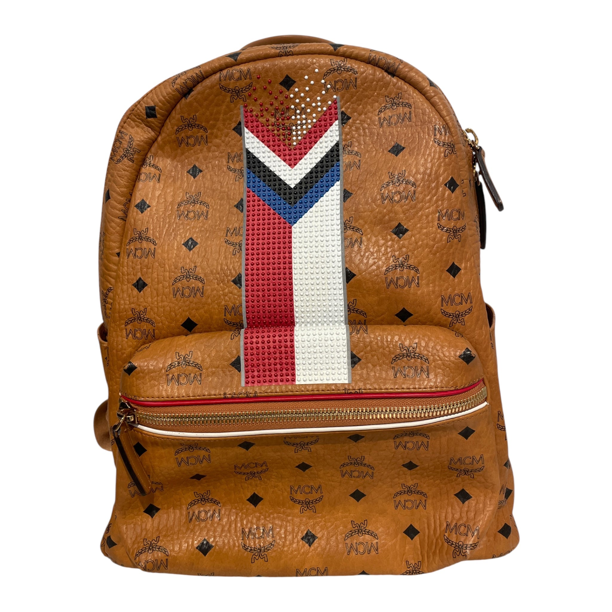 MCM/Backpack/Monogram/Leather/CML/Chevron Stripe view 1