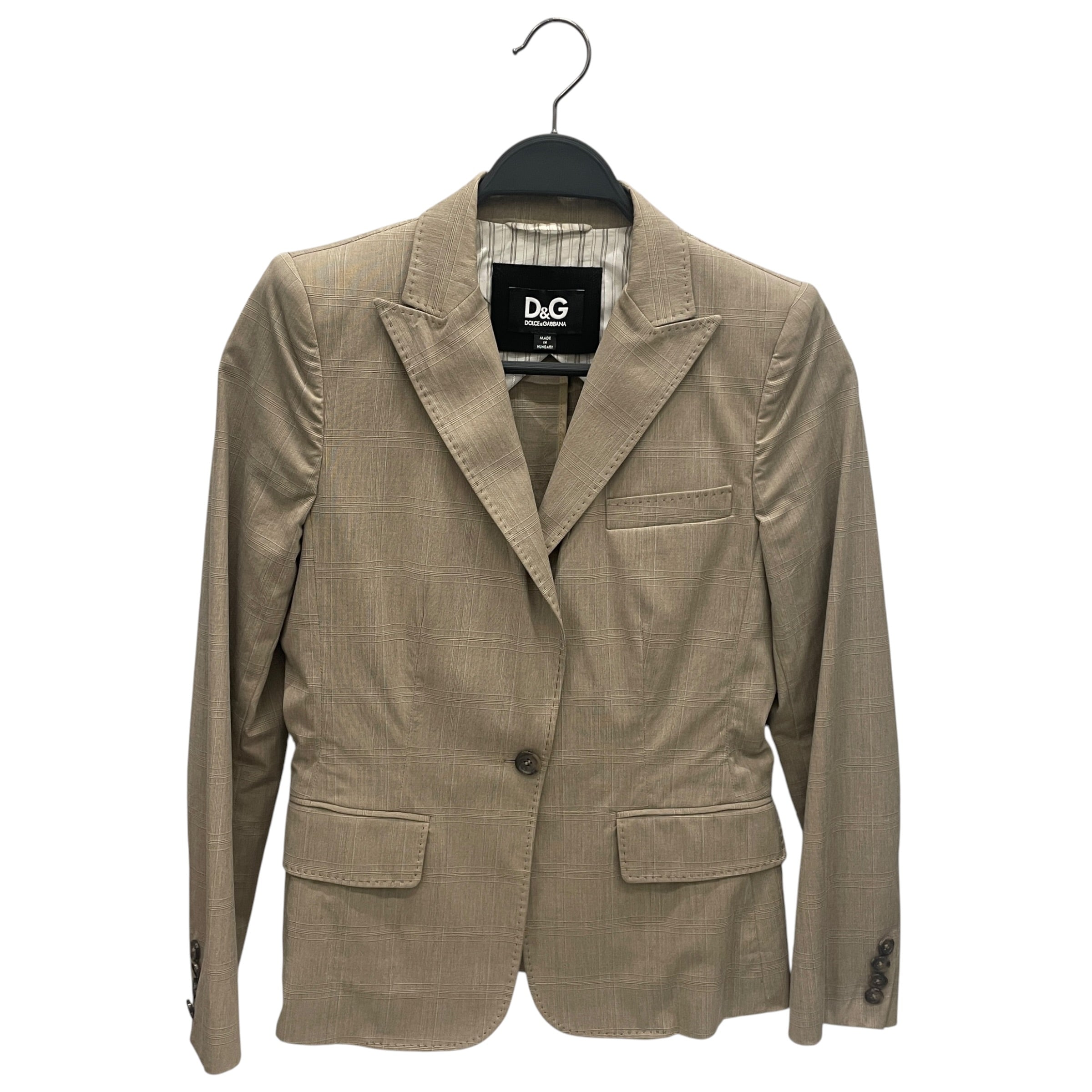 DOLCE&GABBANA/Jacket/42/Plaid/Cotton/BEG/PEAKED LAPELS / PLAID BLAZER view 1