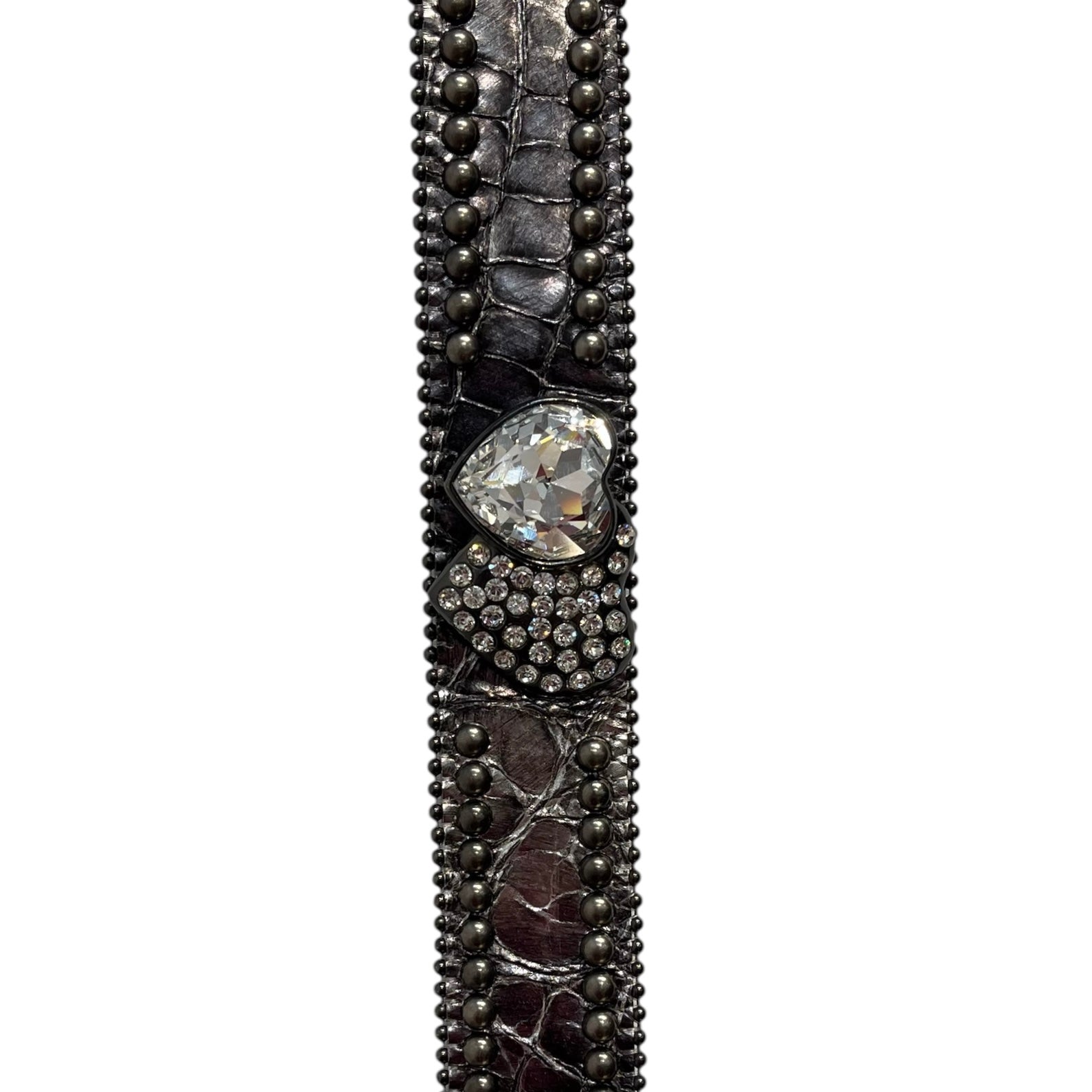 b.b.simon/Belt/Leather/BLK/SILVER GATOR HEART HARDWARE view 3