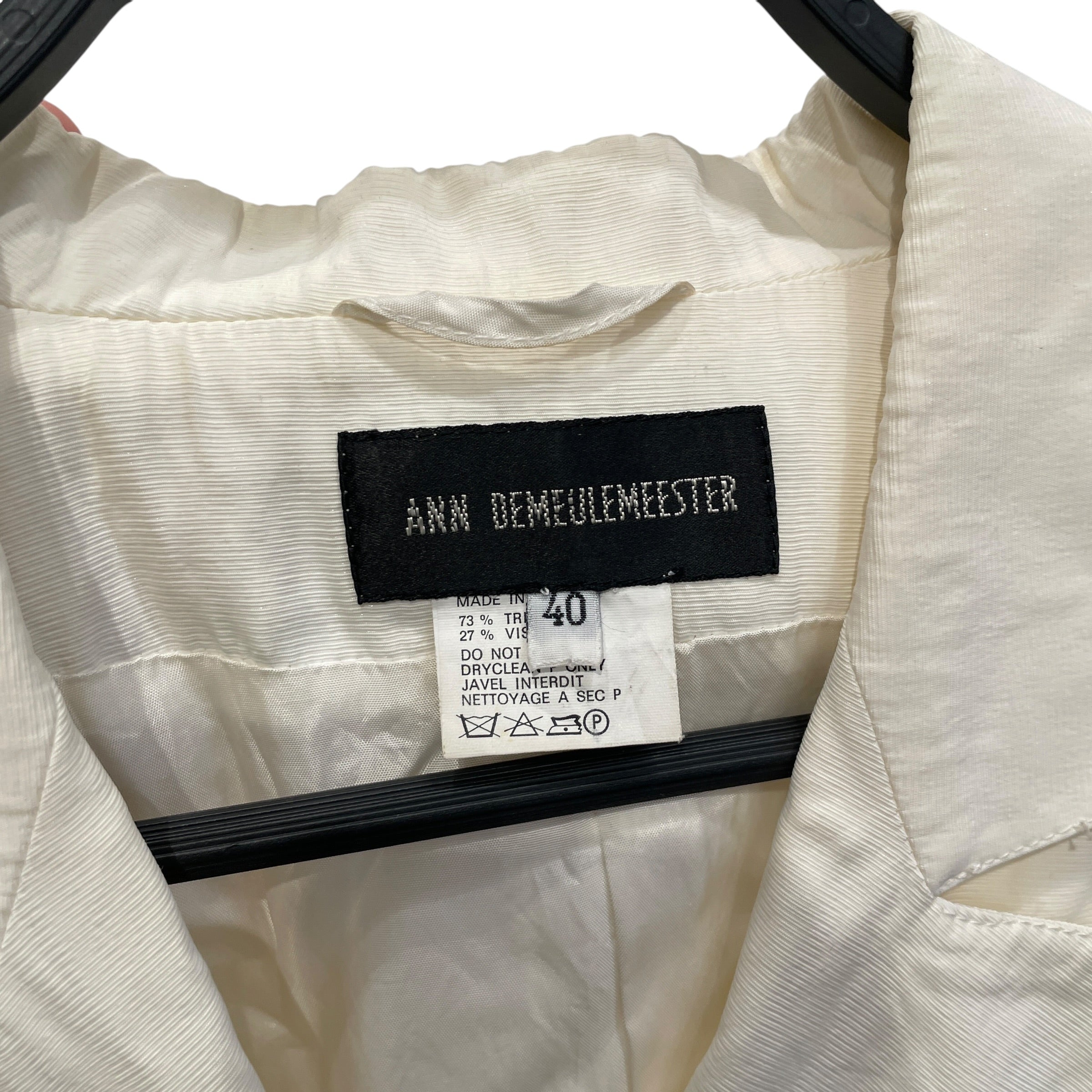 ANN DEMEULEMEESTER/Tailored Jkt/40/Cotton/WHT/ view 3