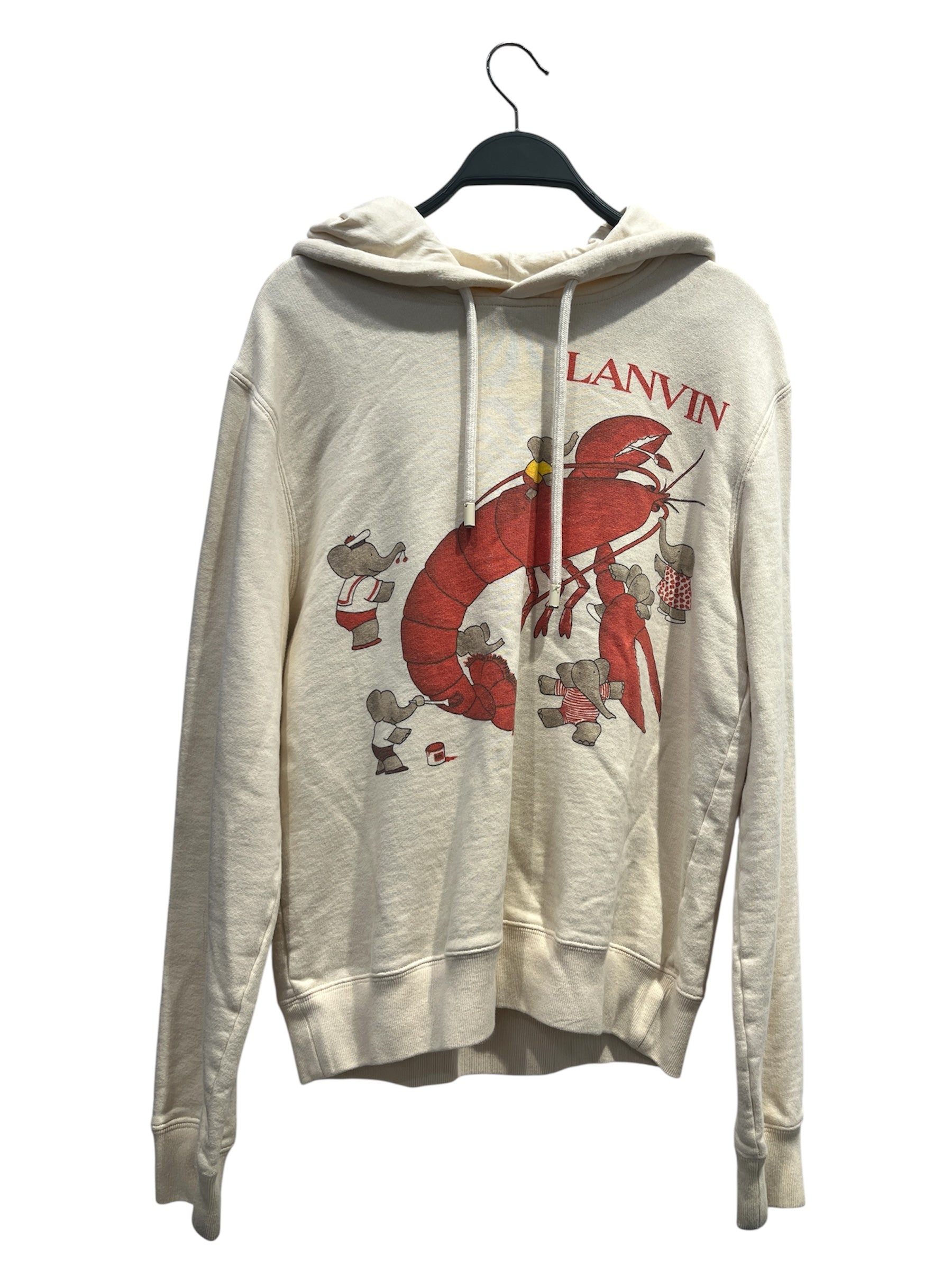 LANVIN/Hoodie/S/Graphic/Cotton/CRM/LOBSTERELEPHANTS view 1
