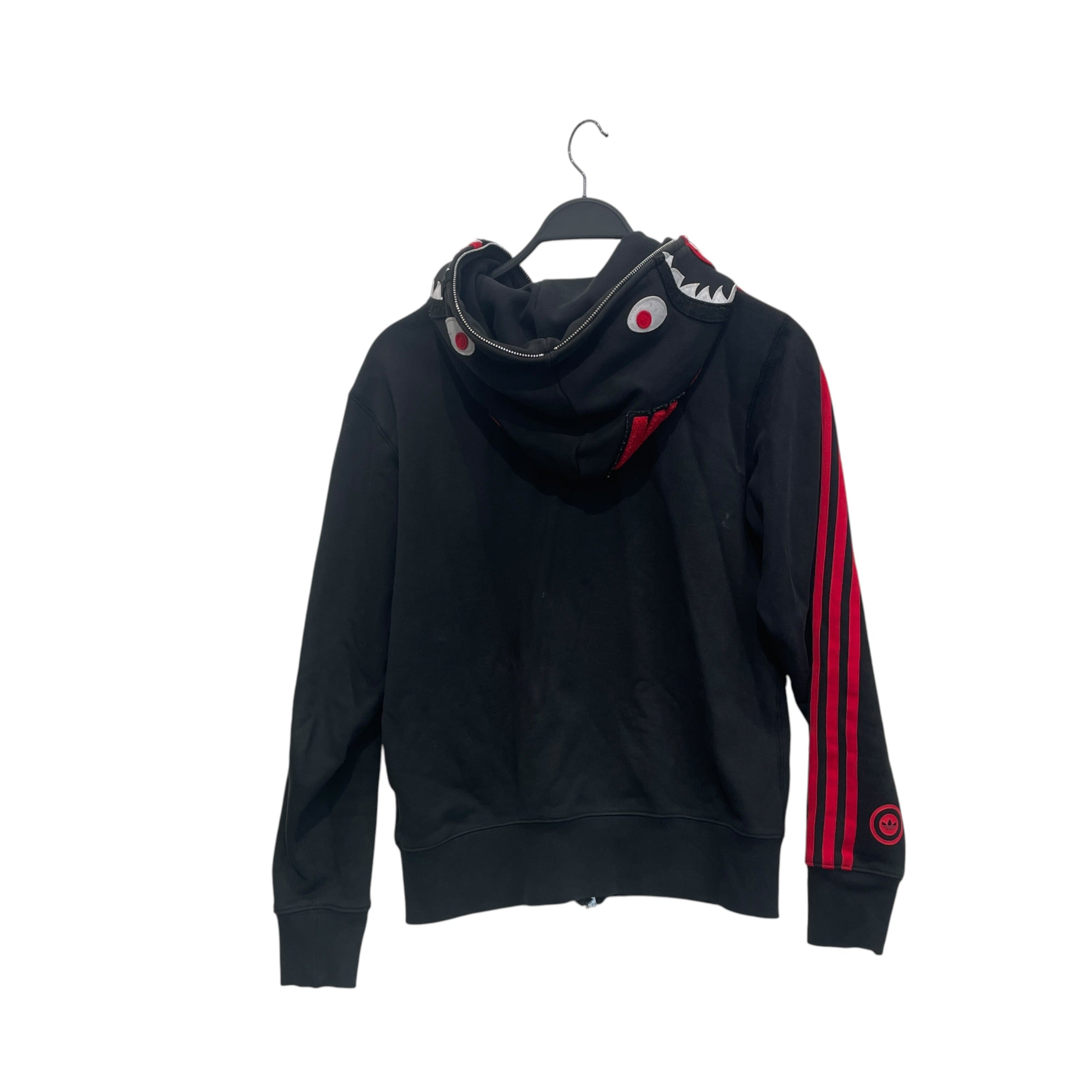 A BATHING APE/adidas/Zip Up Hoodie/S/Cotton/BLK/ view 4