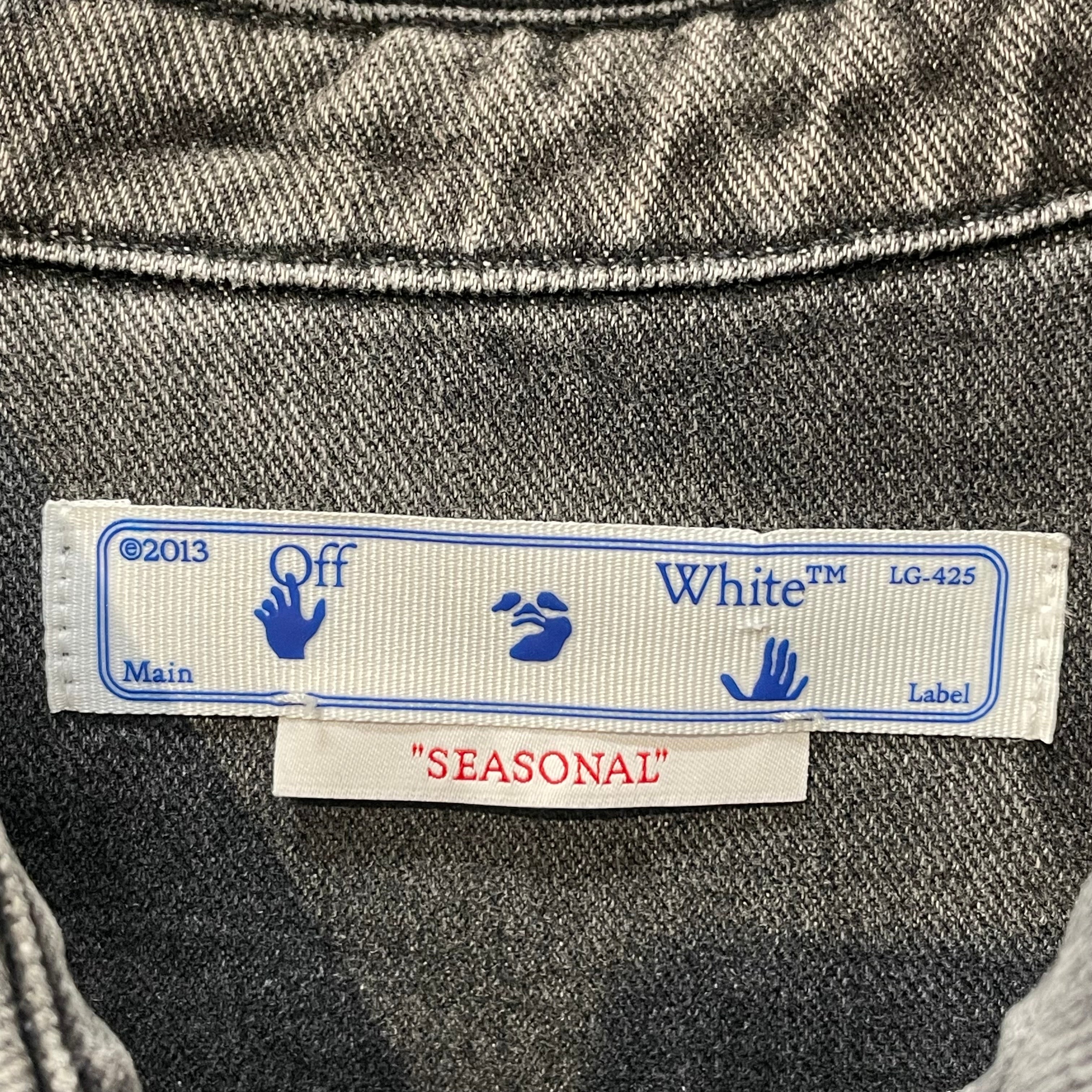 OFF-WHITE/Denim Jkt/XL/Denim/GRY/diagonal stripe shirt jacket view 3