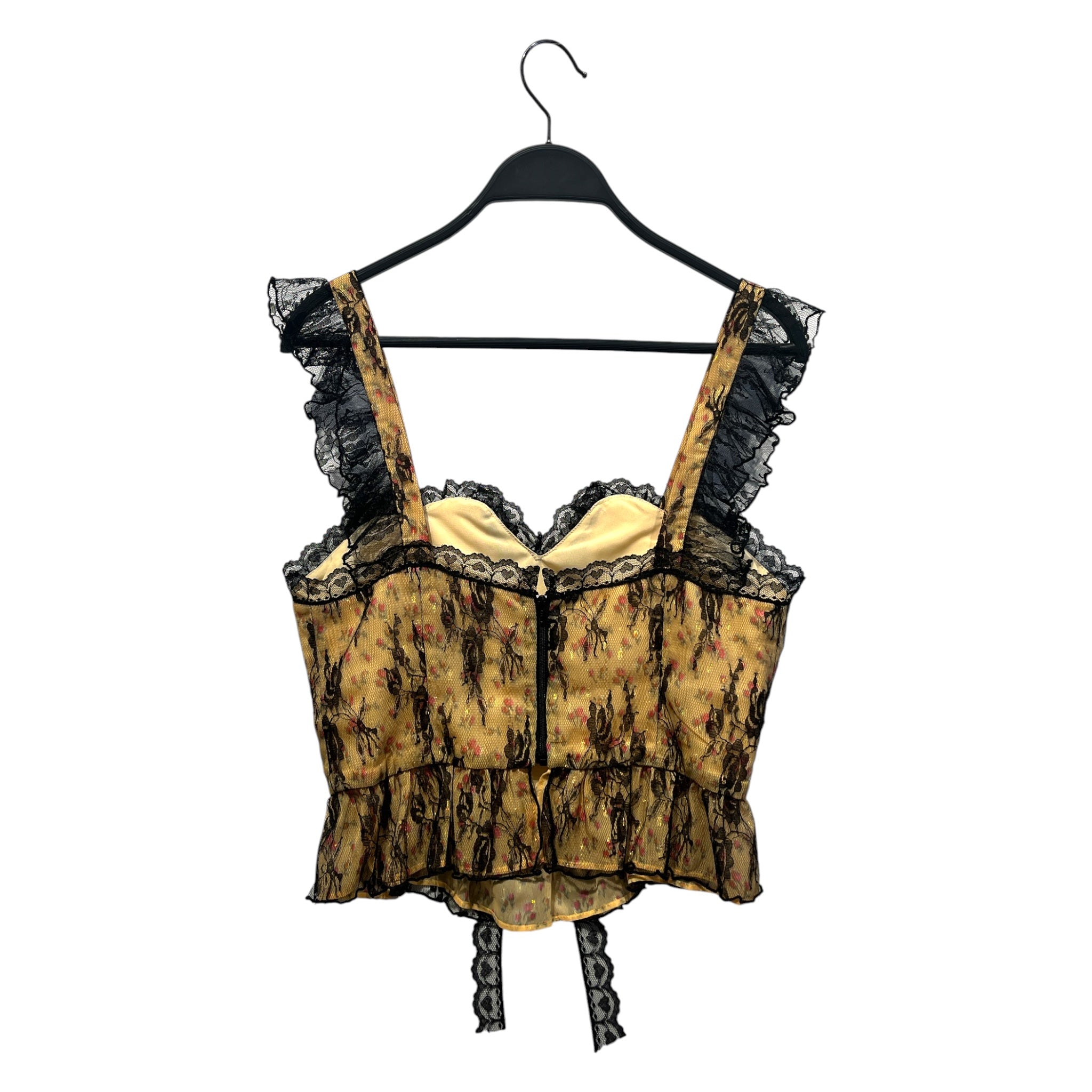 ANNA SUI/Heaven By Marc Jacobs/SL Blouse/S/Floral Pattern/Polyester/YEL/Tie Neck/ view 2