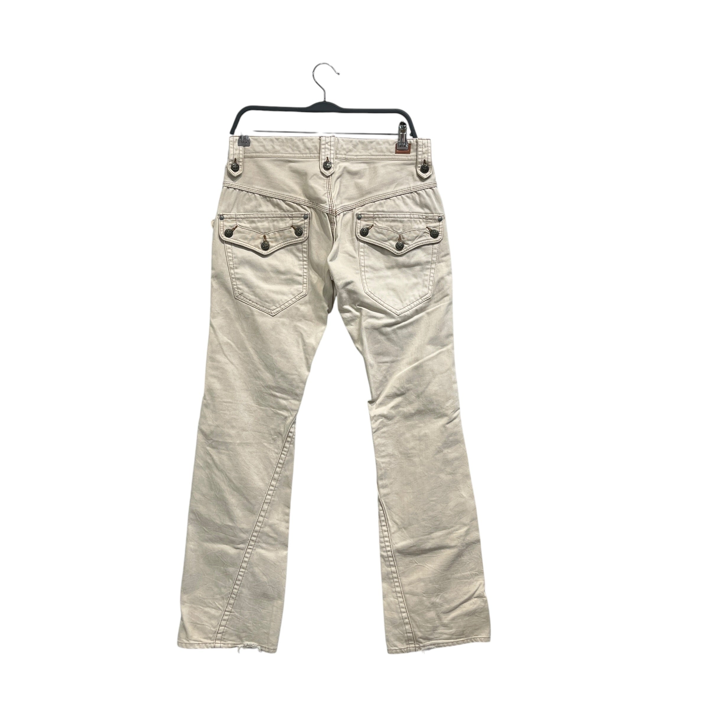 NICOLE CLUB FOR MEN/Bootcut Pants/30/Cotton/CRM/CROSS BUTTONS FRONT BACK view 2