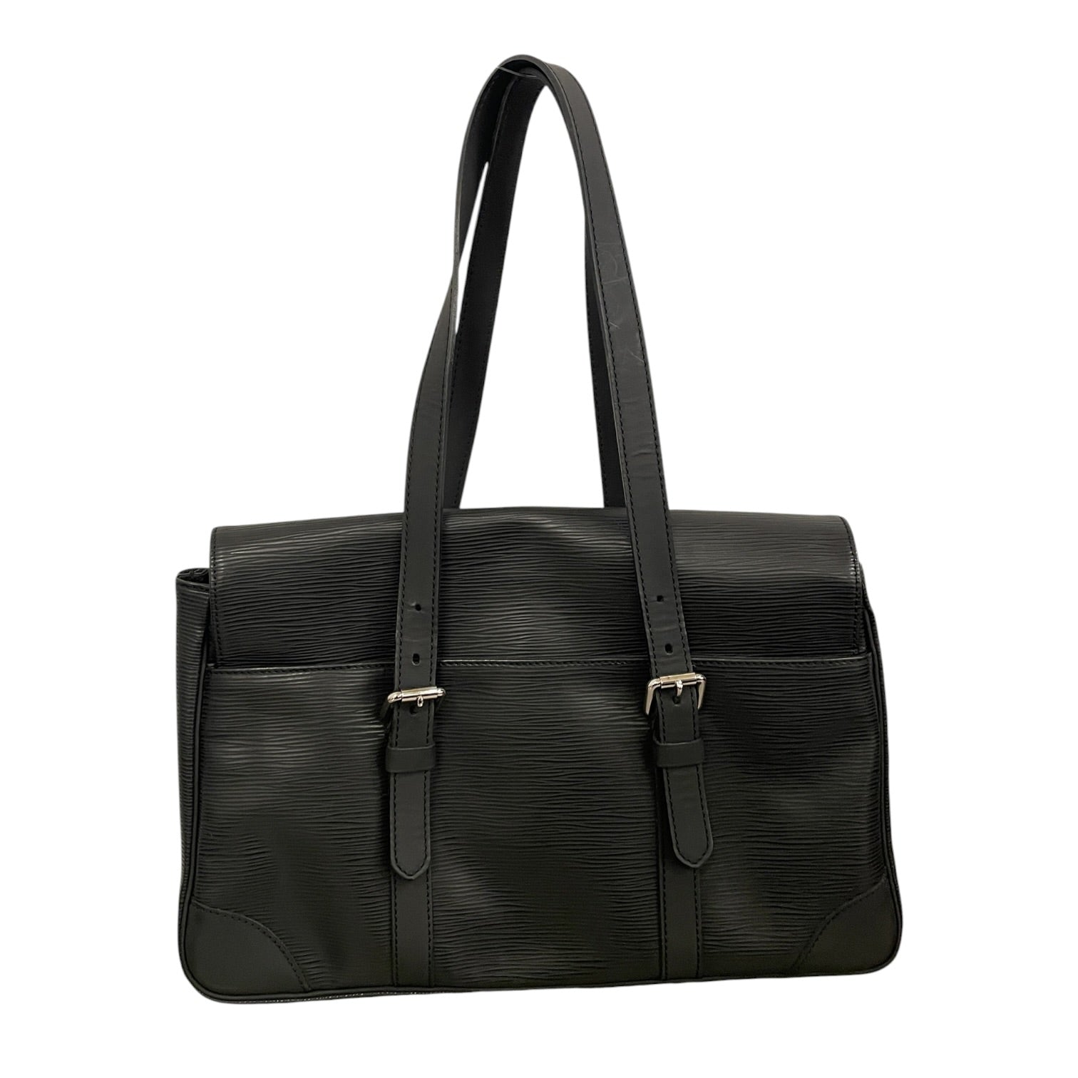 LOUIS VUITTON/Hand Bag/Leather/BLK/Black Epi Segur MM Bag view 2