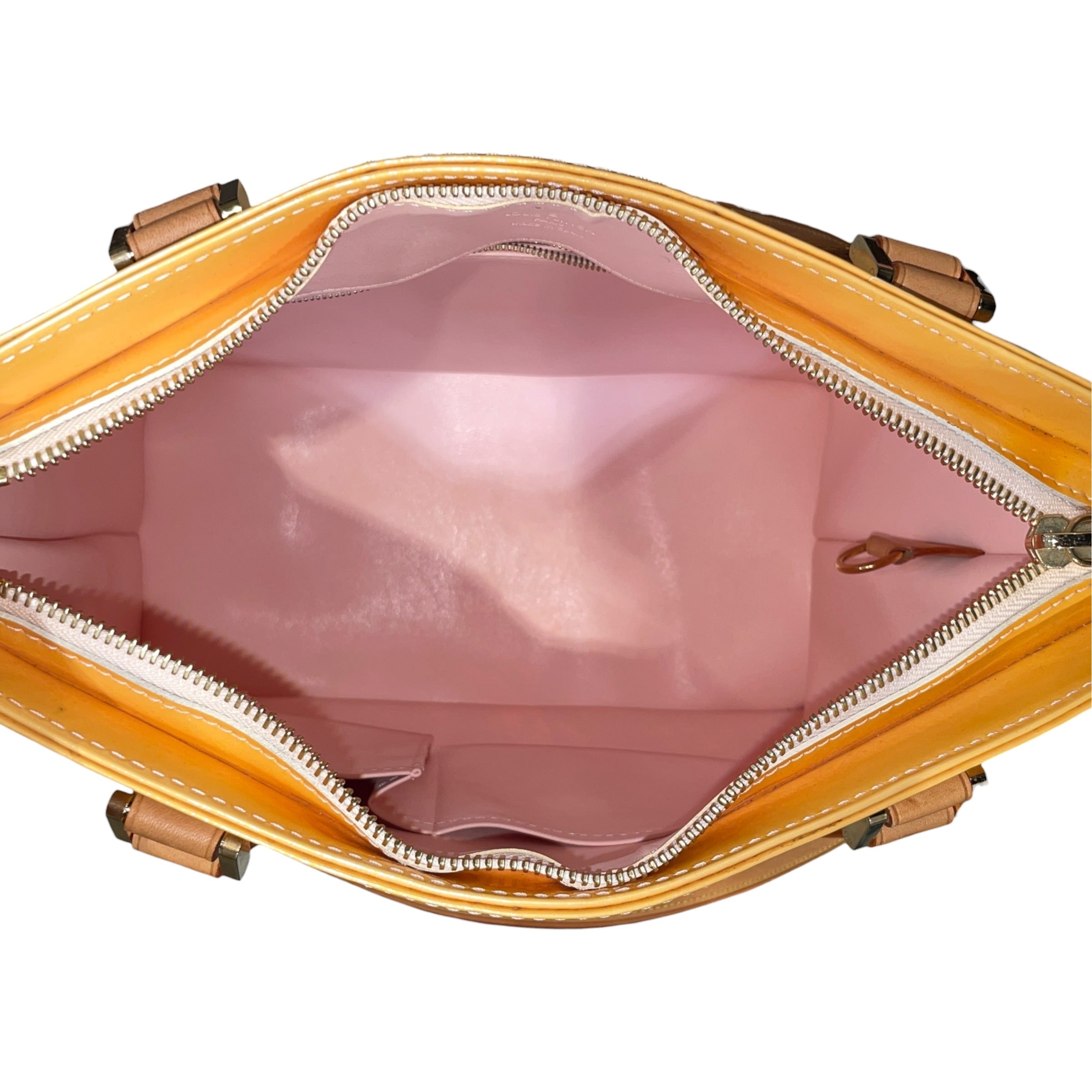 LOUIS VUITTON/Hand Bag/Monogram/Leather/YEL/Vernis Tote view 4