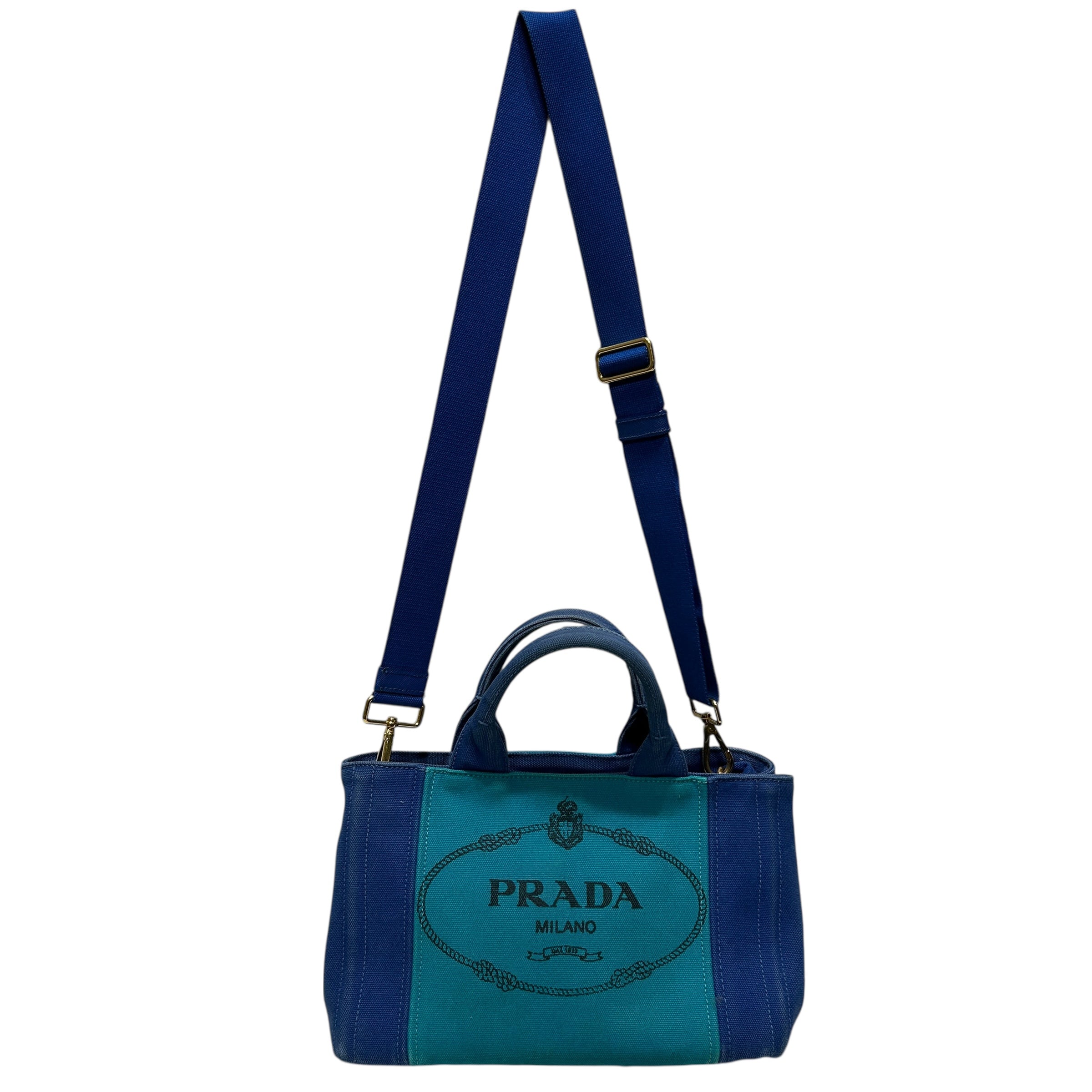 PRADA/Tote Bag/S/Border/BLU/Kanapa Mini Tote view 1