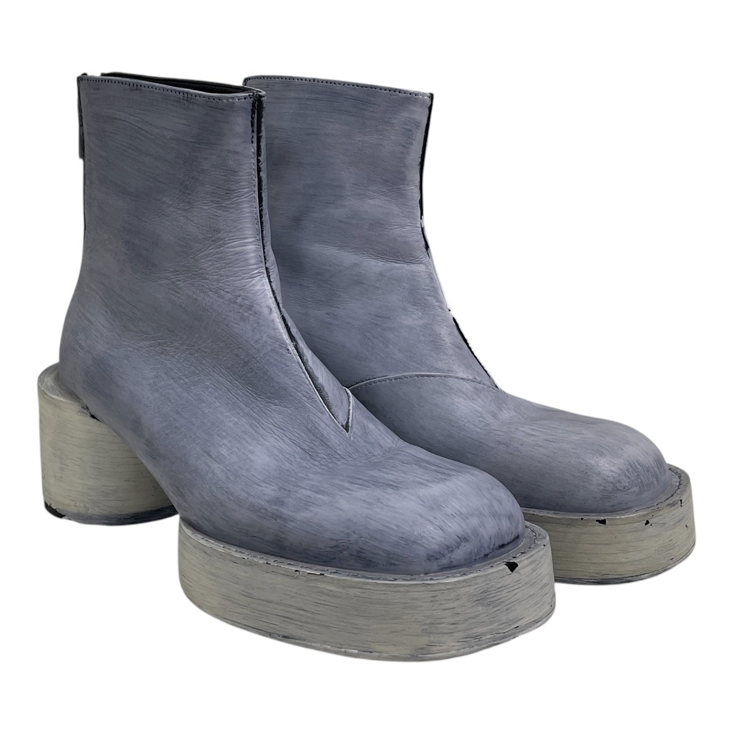 MM6/Boots/EU 38/Leather/WHT/PAINTED LEATHER PLATFORM view 1