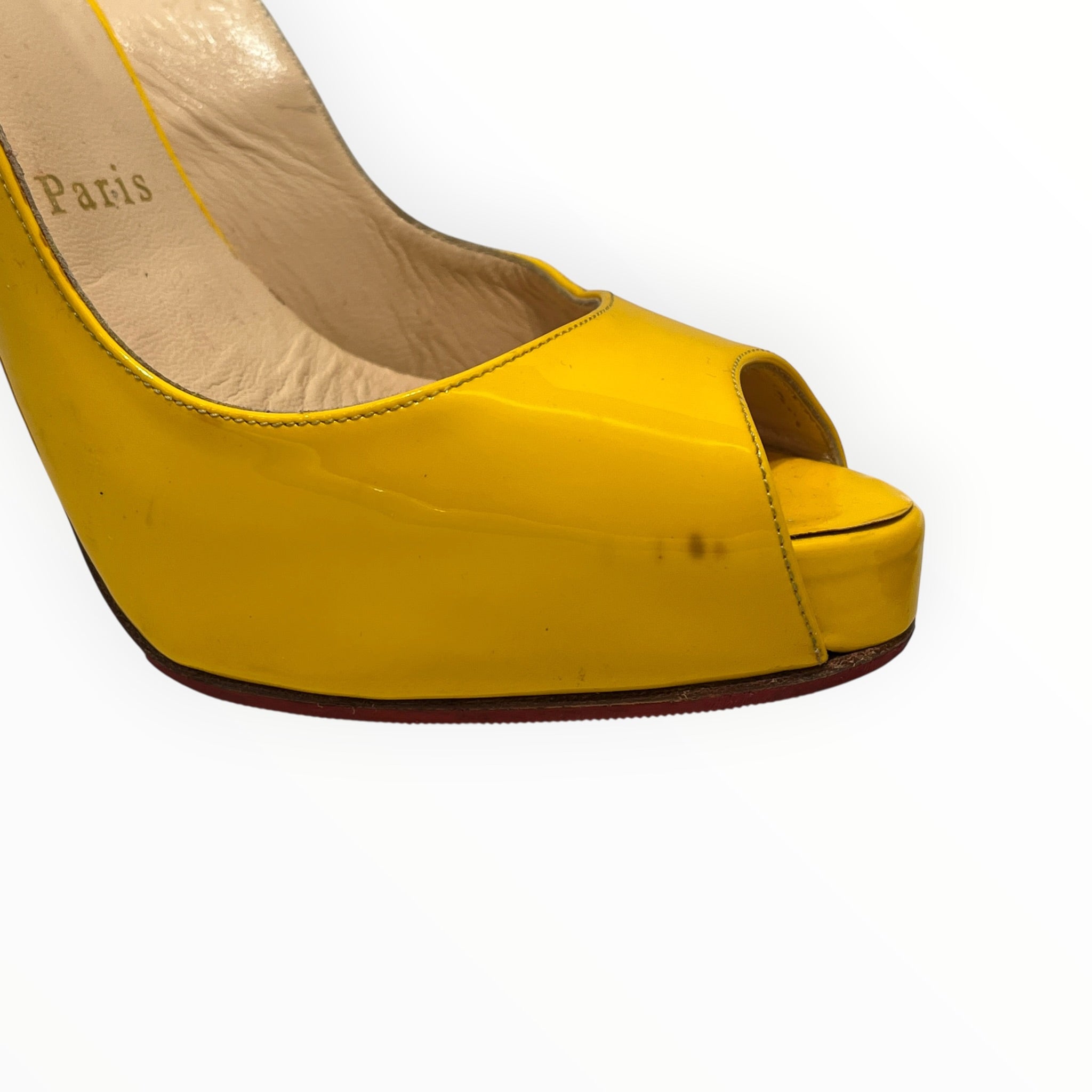 Christian Louboutin/Heels/EU 36.5/Leather/YEL/SLINGBACK/PEEP TOE view 6
