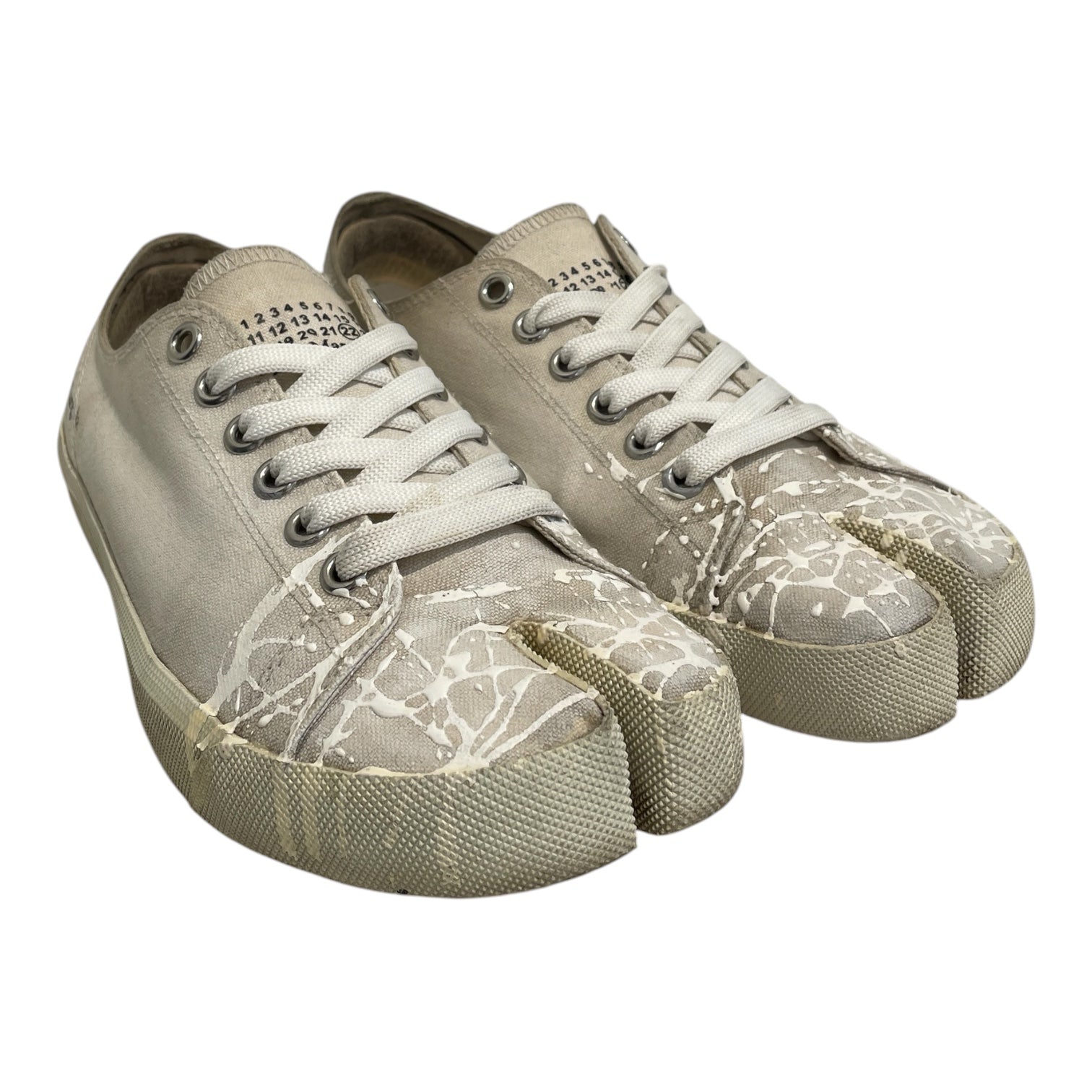 Maison Margiela/Low-Sneakers/EU 41/Cotton/WHT/splatter tabi sneaker view 1