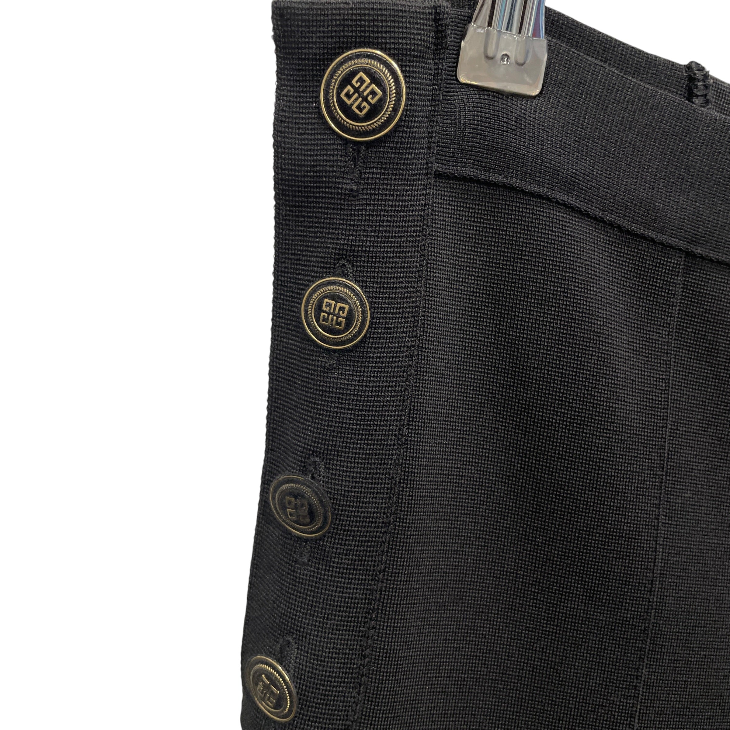 GIVENCHY/Straight Pants/M/BLK/skinny pant/logo button view 4