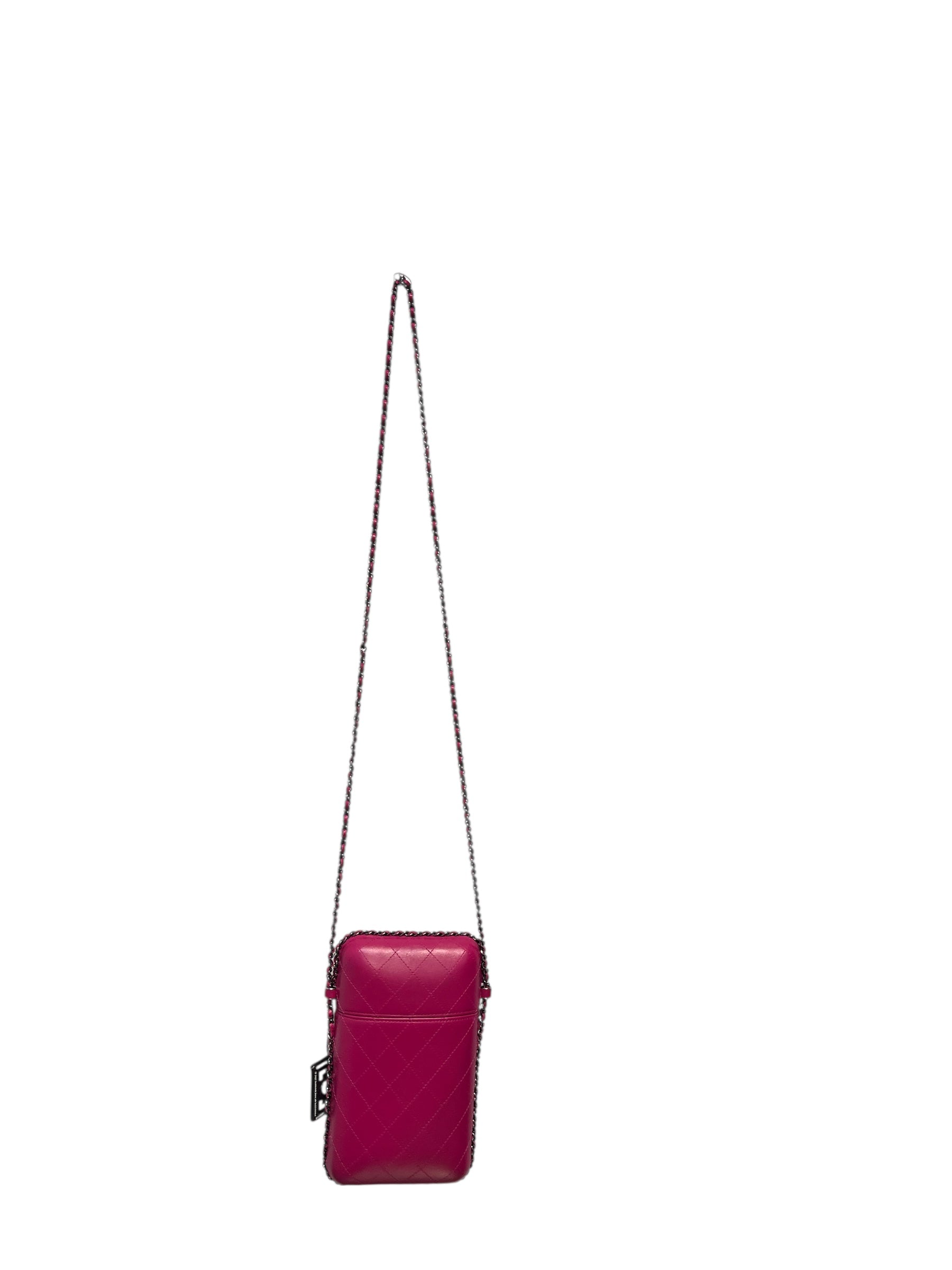 CHANEL/Bag/Leather/PPL/FUSCHIA PHONE BOX view 3