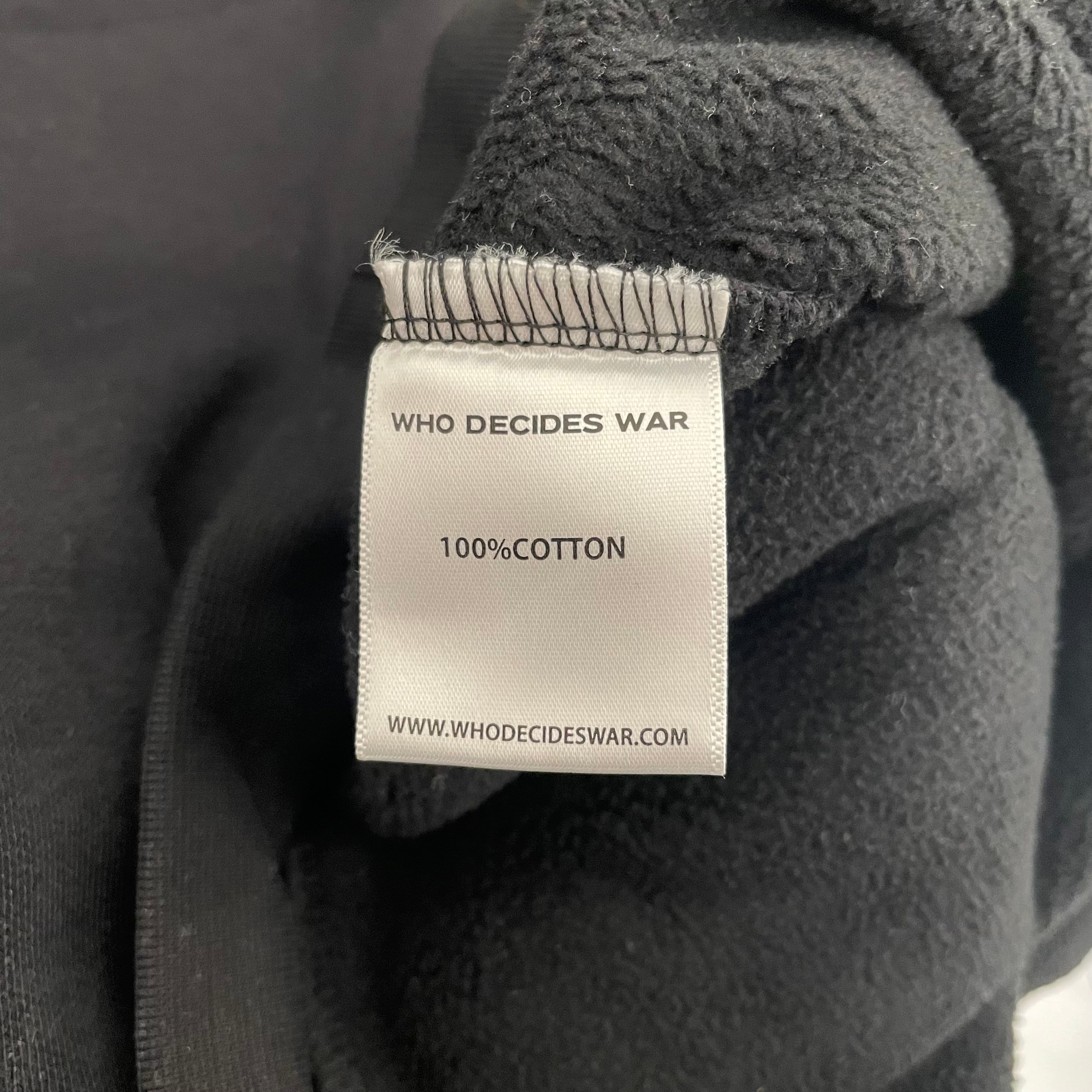 WHO DECIDES WAR/Hoodie/S/Cotton/BLK/Elbow/Paneling Hoodie view 4