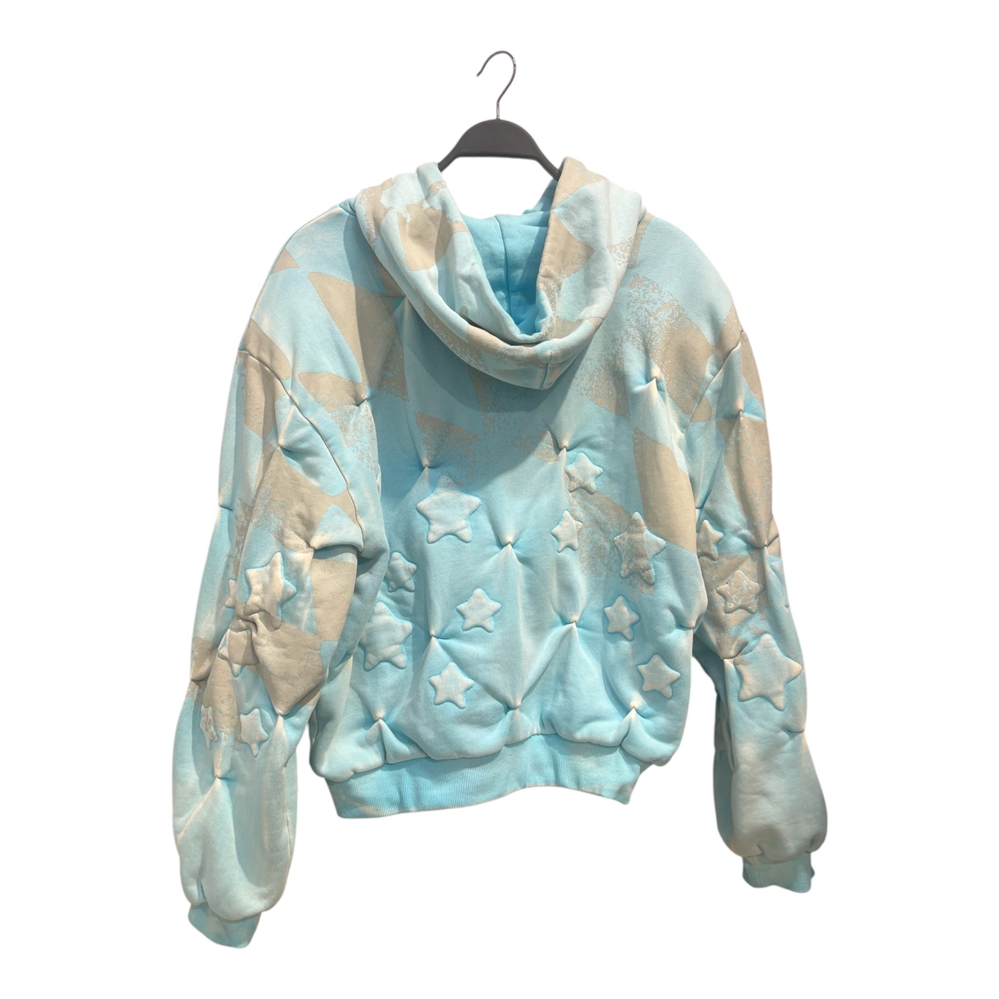BAD SON/Zip Up Hoodie/25/All Over Print/Cotton/BLU/gry plaid/stars view 2