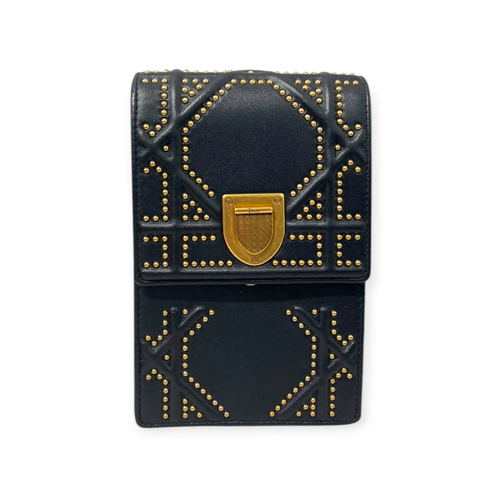 Christian Dior/Bag/Leather/BLK/STUDDED DIORAMA BAG view 1