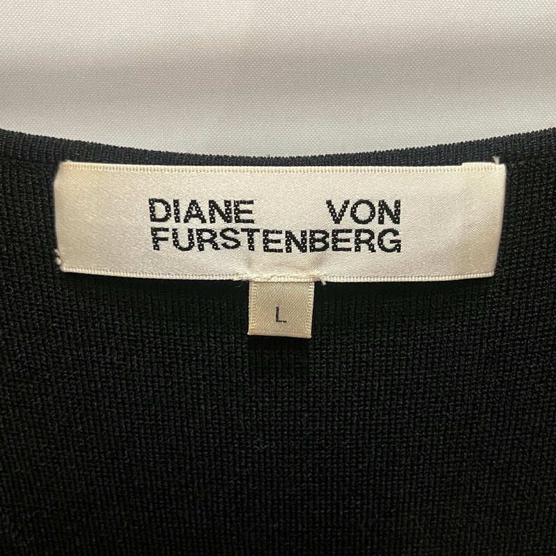 DIANE von FURSTENBERG/SS Dress/L/Cotton/BLK/