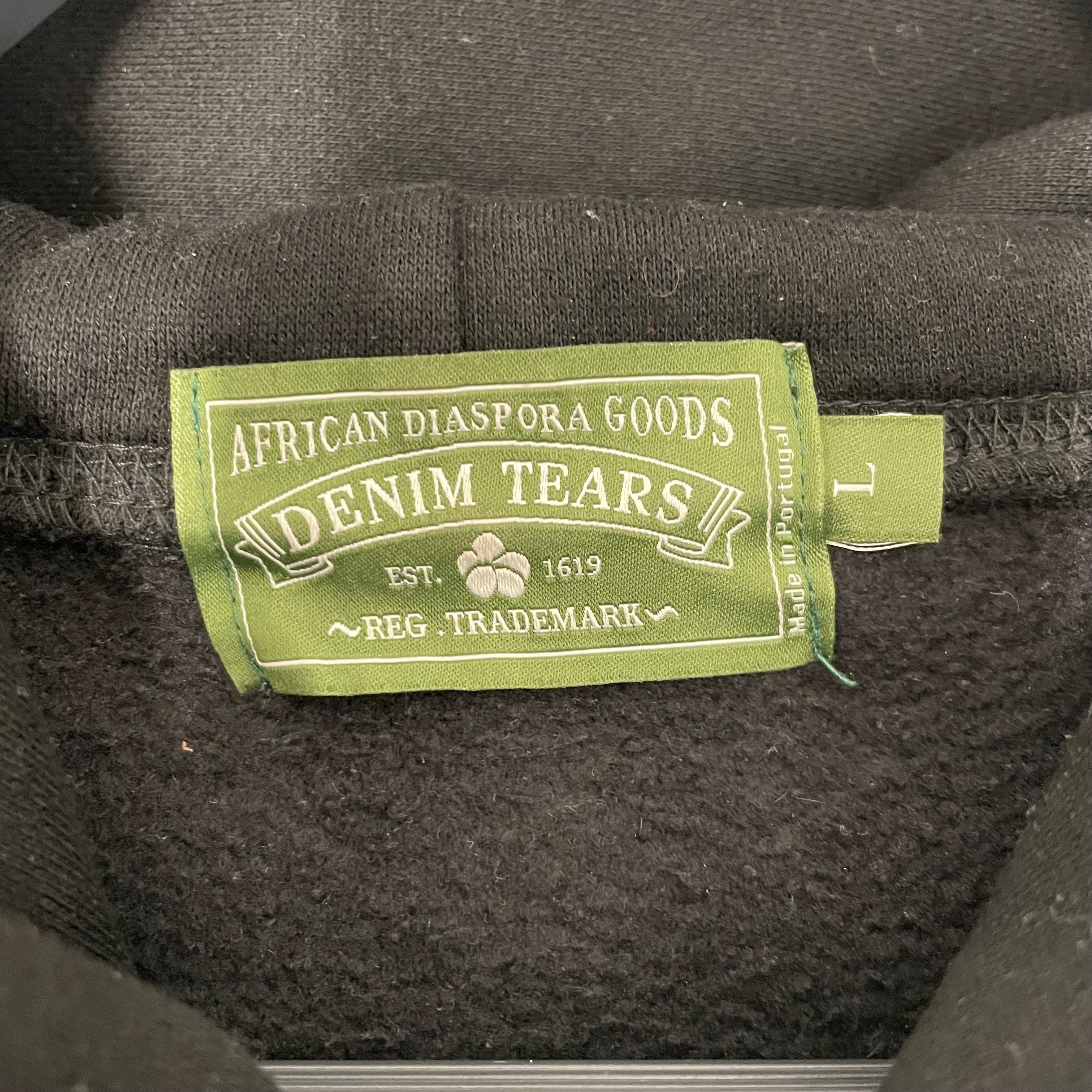 DENIM TEARS/Hoodie/L/Cotton/BLK/Cotton Wreath view 3