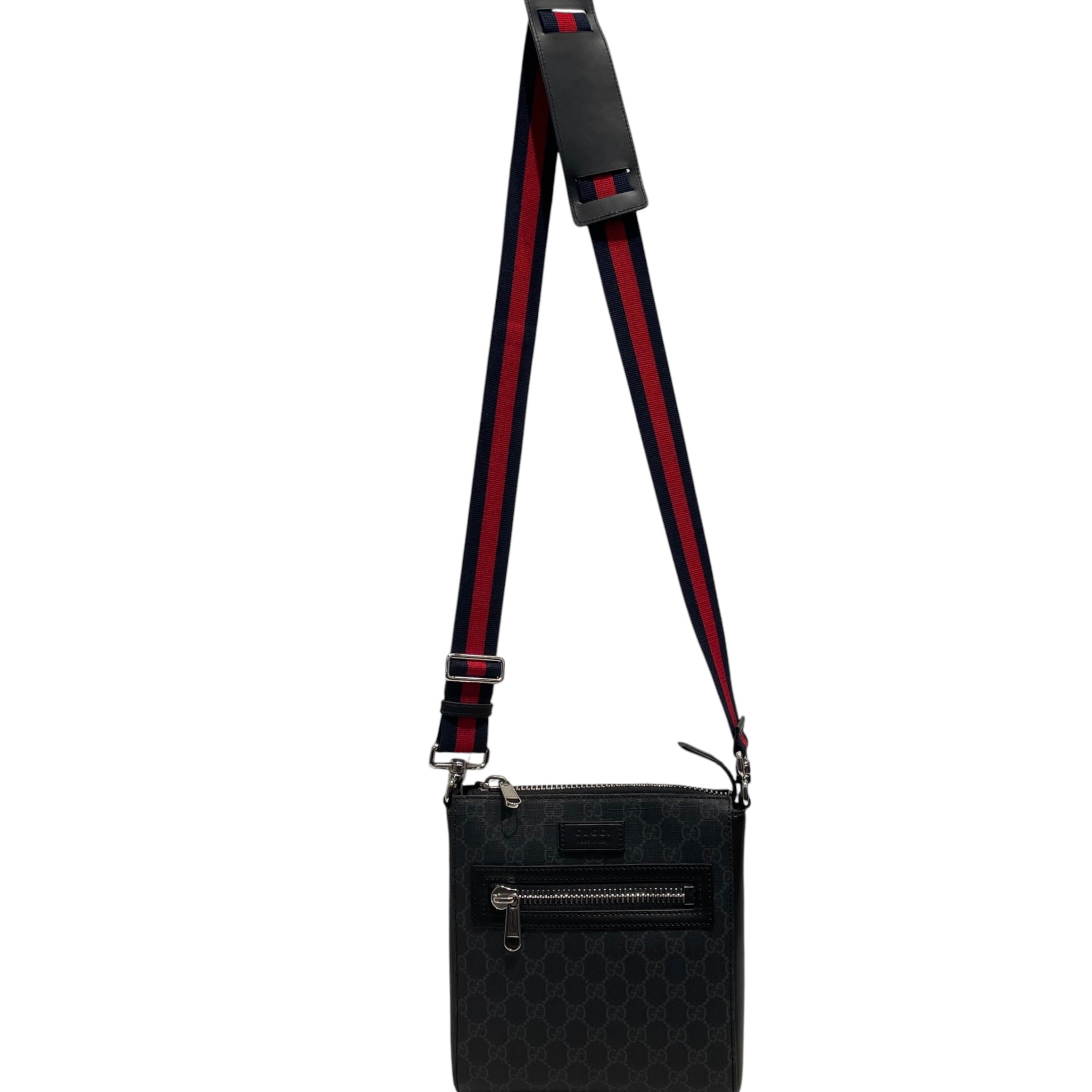 GUCCI/Cross Body Bag/Monogram/Leather/BLK/Gucci Supreme Messenger Bag view 1