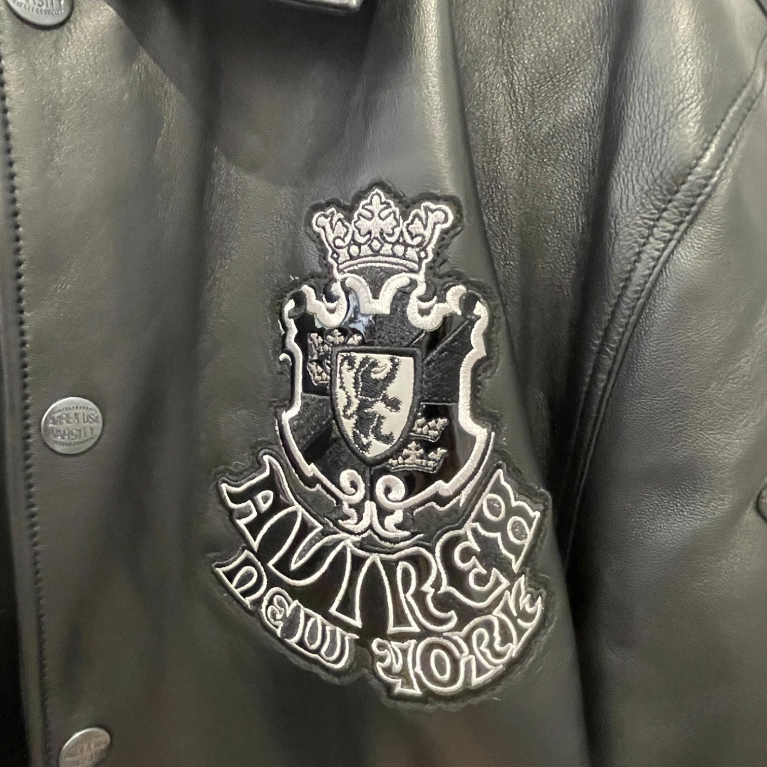 AVIREX/Leather Jkt/XL/Leather/BLK/WHT Sleeves & Bck Graphics view 5