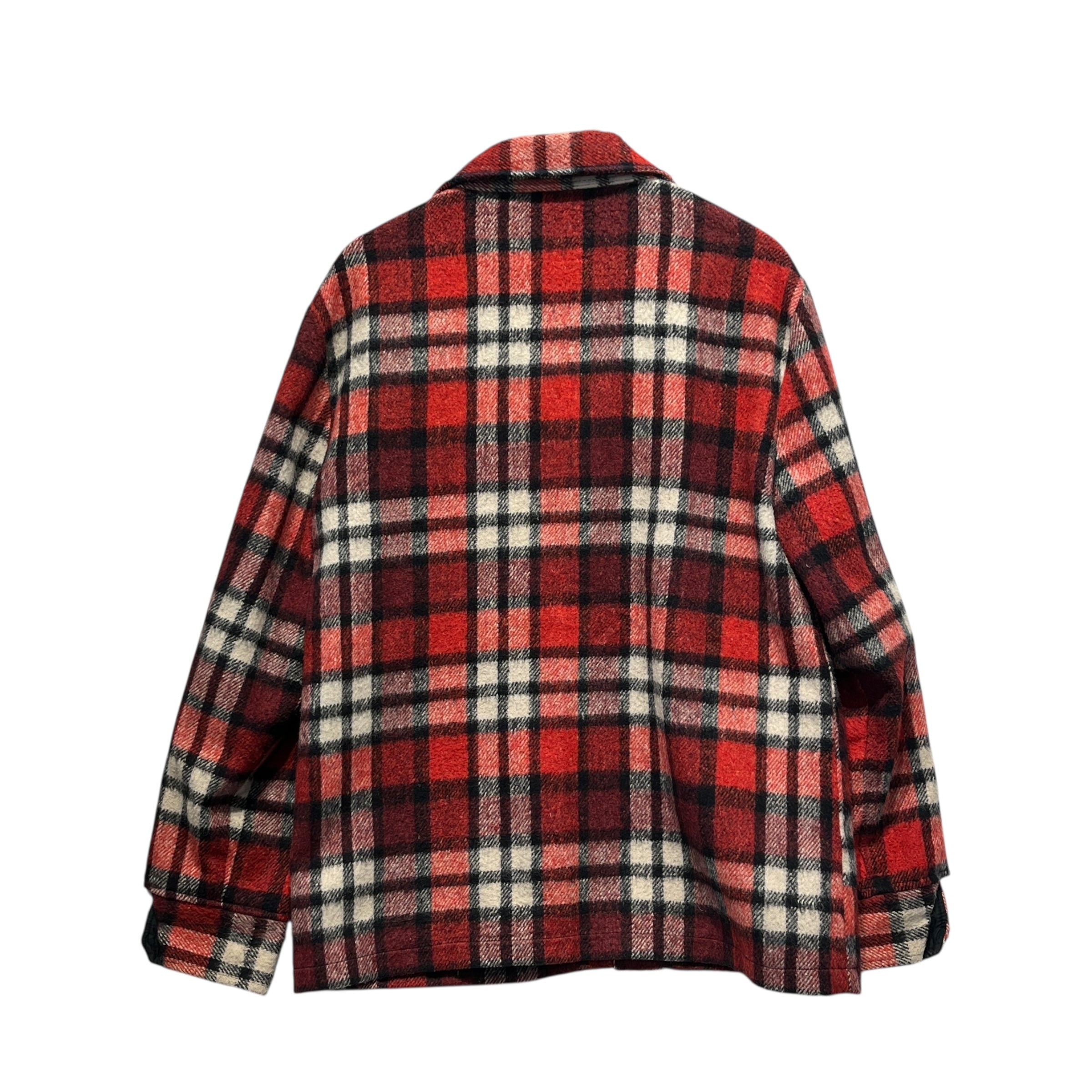 Vintage/Jacket/L/Wool/RED/Plaid/70's sears sailor button view 2