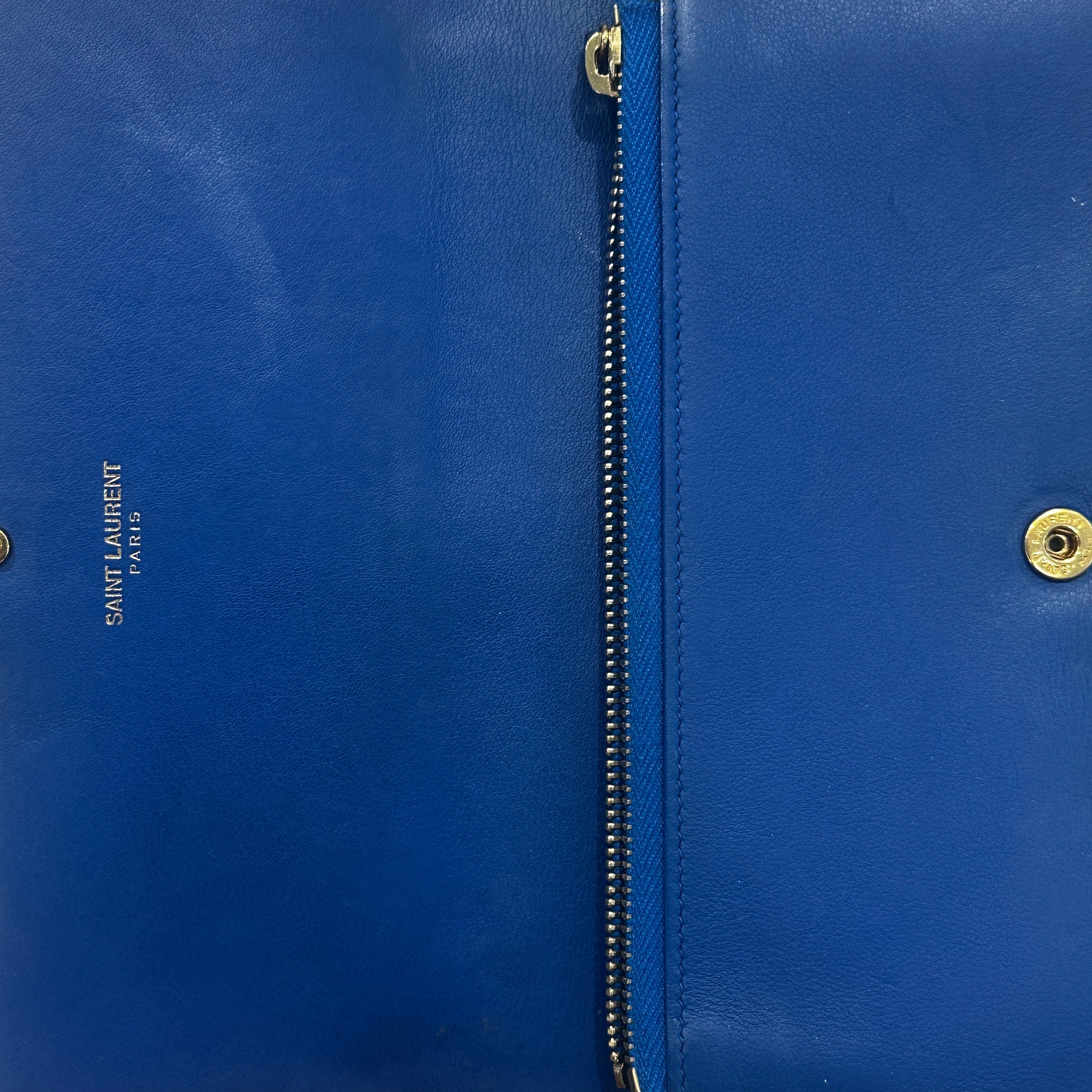 SAINT LAURENT/Long Wallet/Leather/BLU/ligne/y view 2