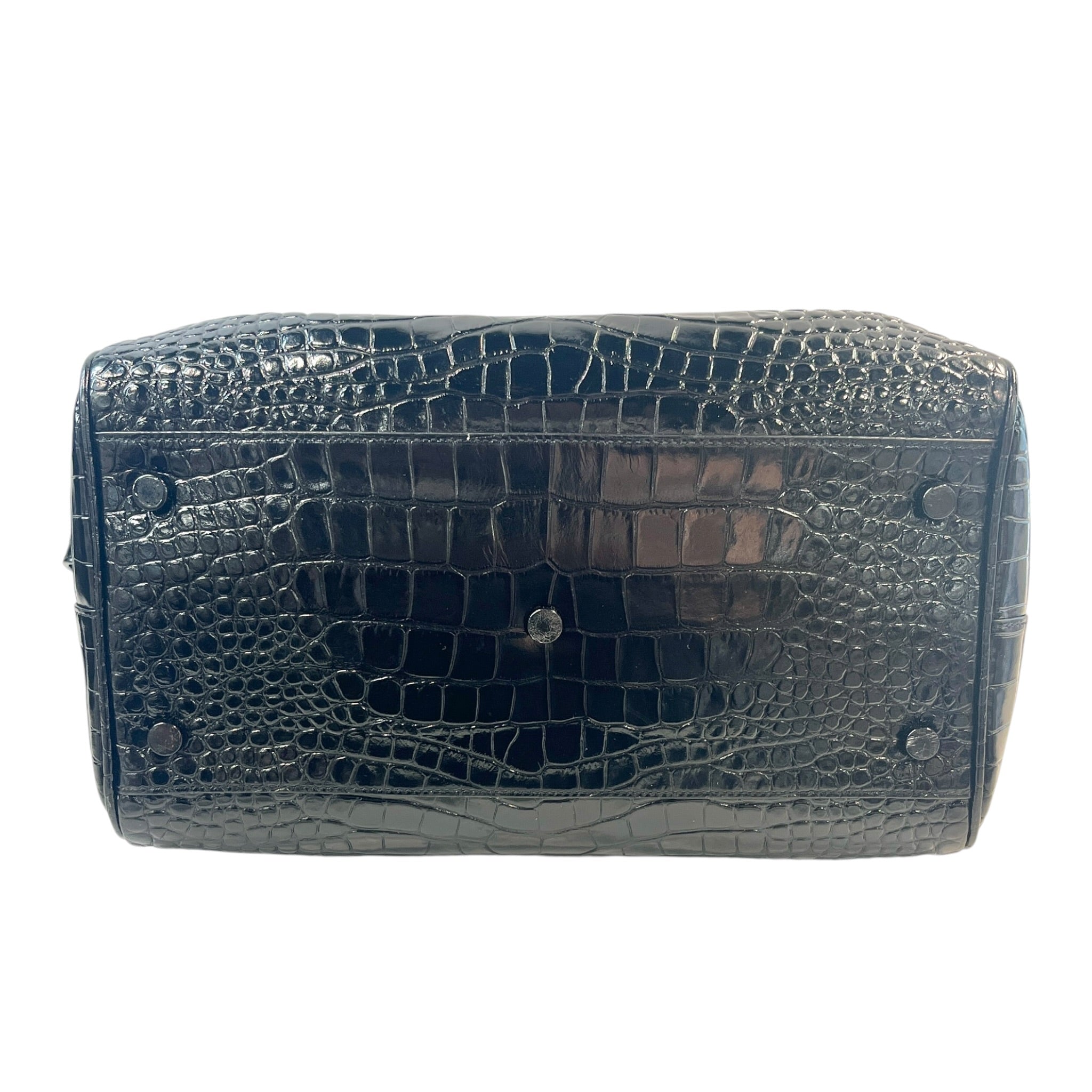 SAINT LAURENT/Hand Bag/Animal Pattern/Suede/BLK/CROCODILE view 5