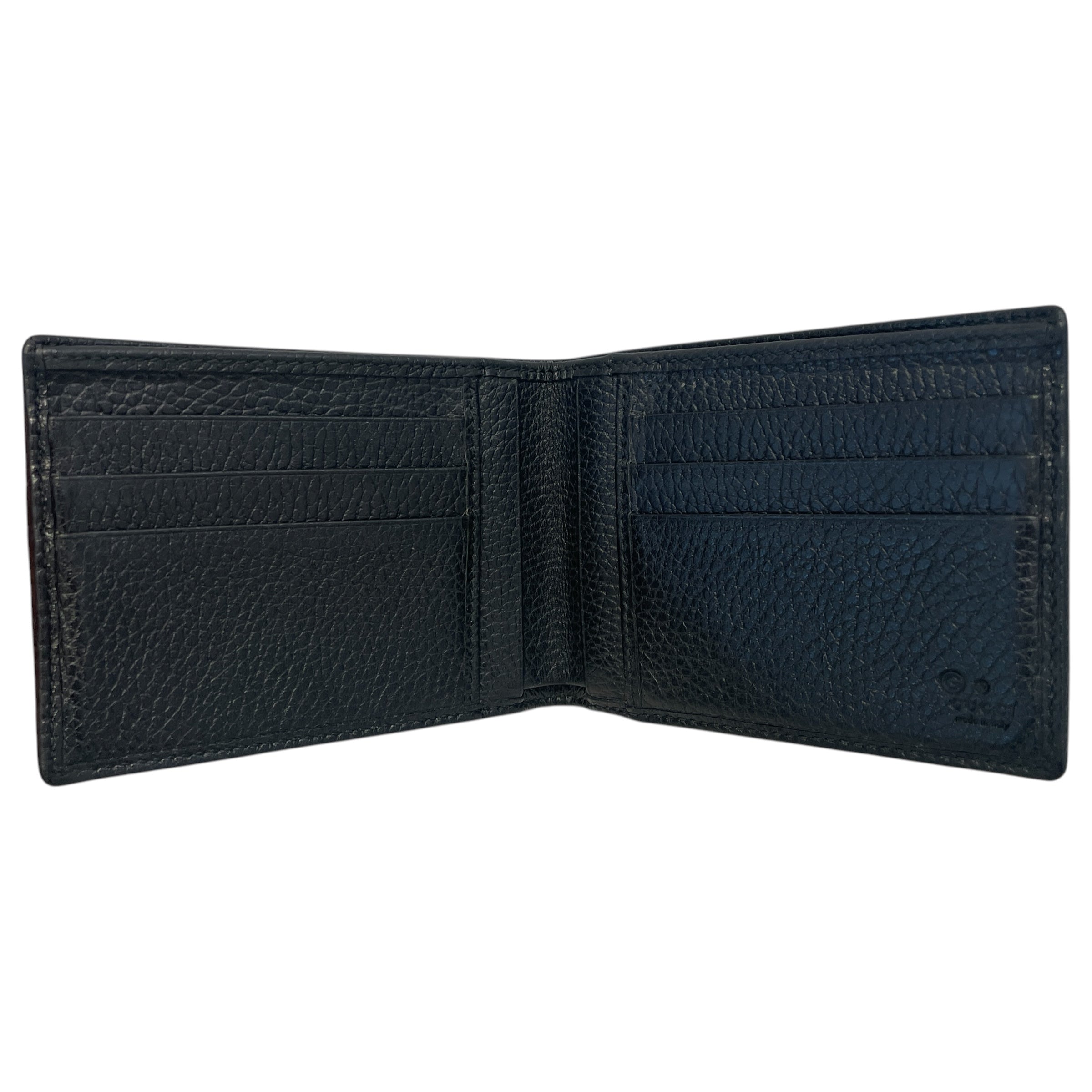 GUCCI/Bifold Wallet/Monogram/Nylon/BLK/nylon/leather bifold wallet view 4