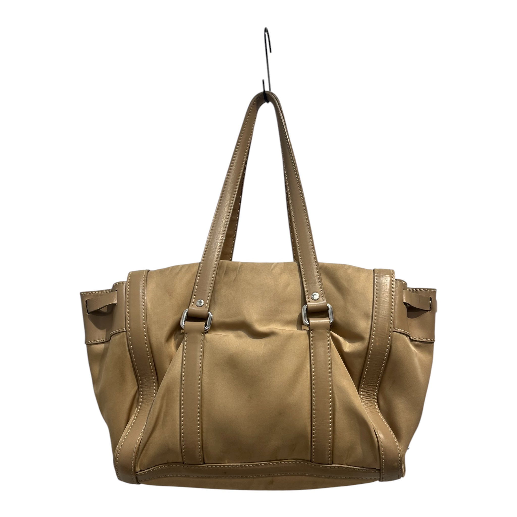 PRADA/Hand Bag/Nylon/BEG/VITELLO DAINO PUSHLOCK BAG view 2