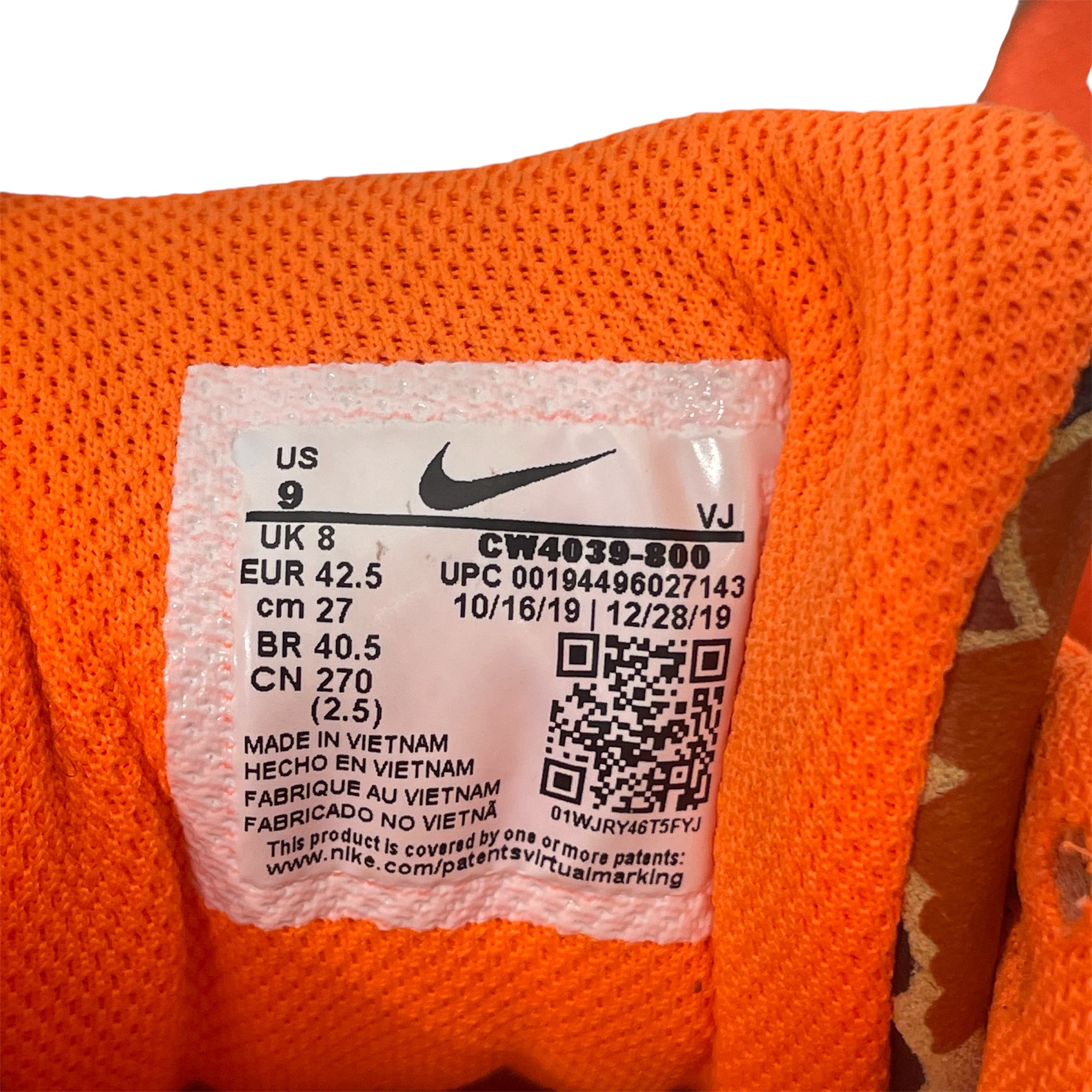 NIKE/Low-Sneakers/US 9/Camouflage/Cotton/ORN/AIR MAX 90 DUCK CAMO ORANGE view 4