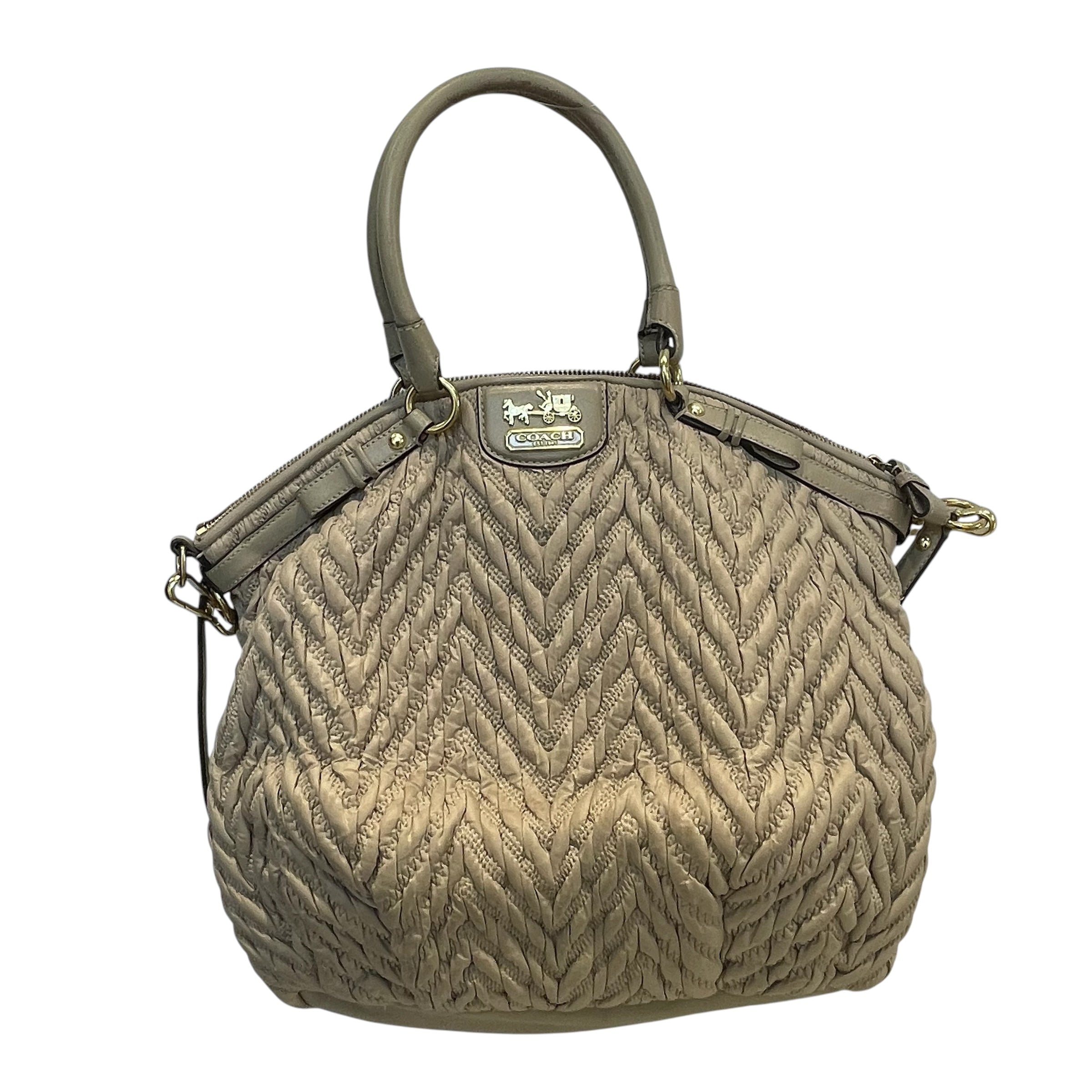 COACH/Tote Bag/Polyester/IVR/GLD DETAILS/purple interior view 1