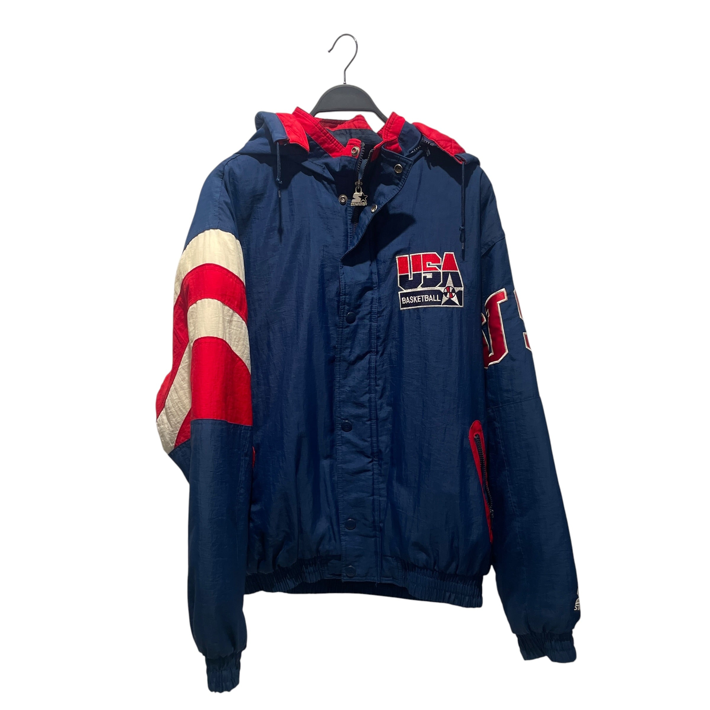 STARTER/Puffer Jkt/L/Cotton/BLU/olympic usa basketball view 1