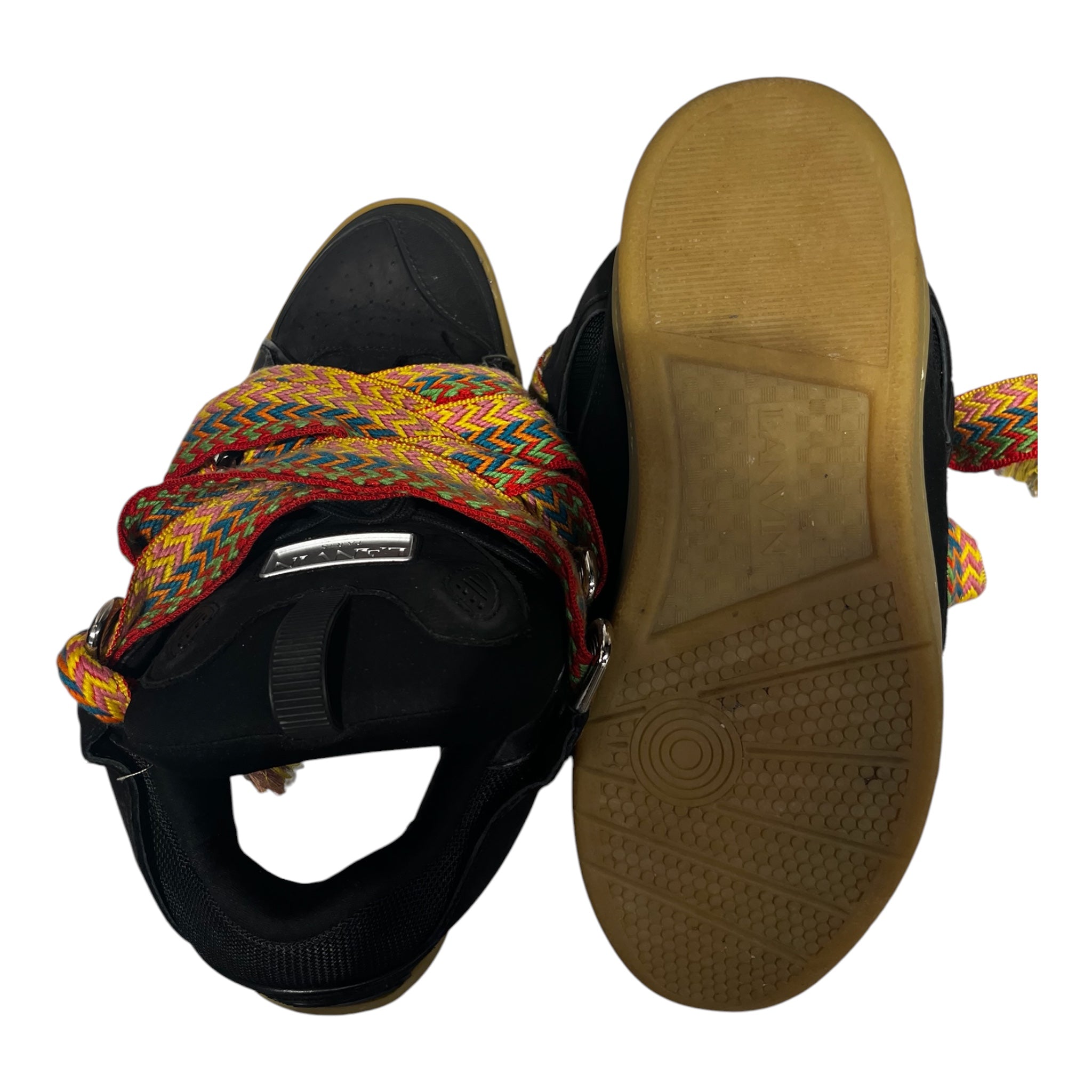 LANVIN/Low-Sneakers/EU 45/Leather/BLK/Gum Sole, Rainbow Lace view 4