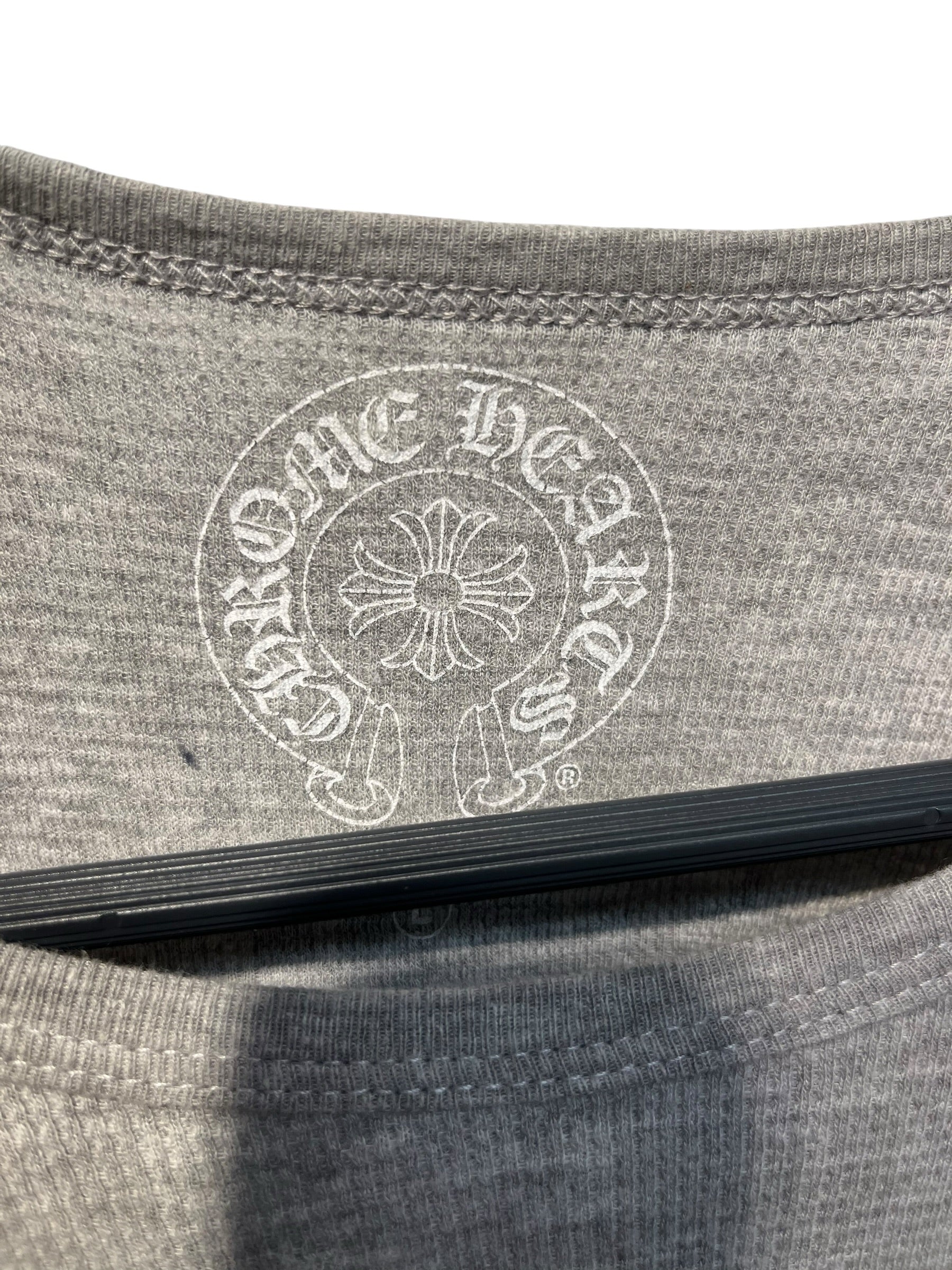 CHROME HEARTS/LS T-Shirt/L/Cotton/GRY/Graphic/ view 3