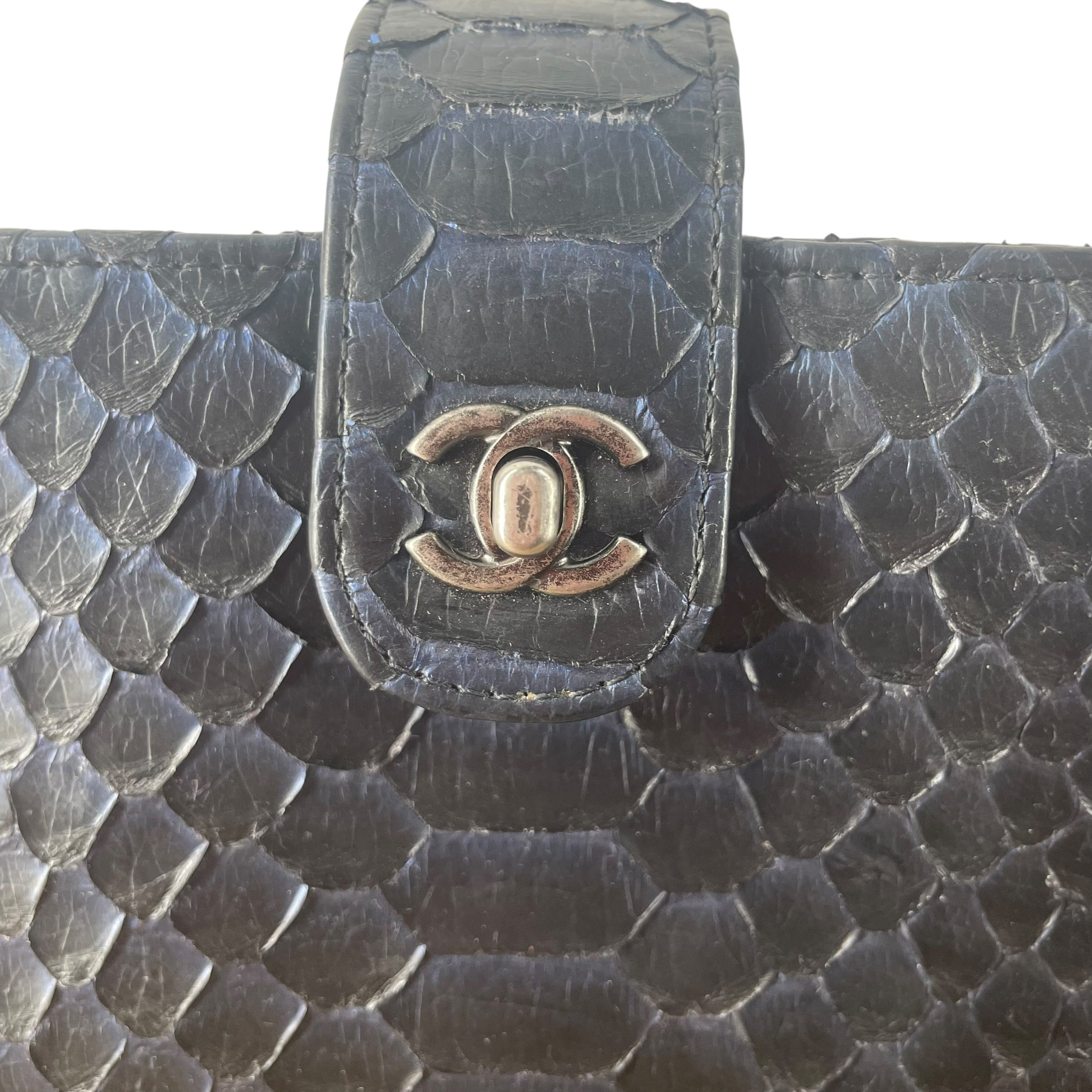 CHANEL/Cross Body Bag/NVY/26718330 PYTHON CROSSBODY view 6