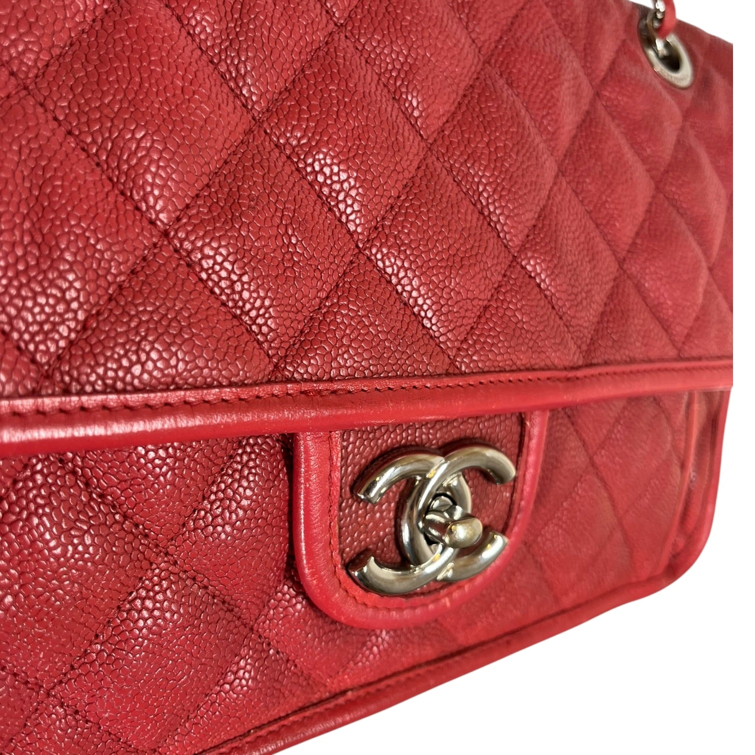 CHANEL/Bag/Leather/RED/RED CAVIAR FLAP BAG view 4