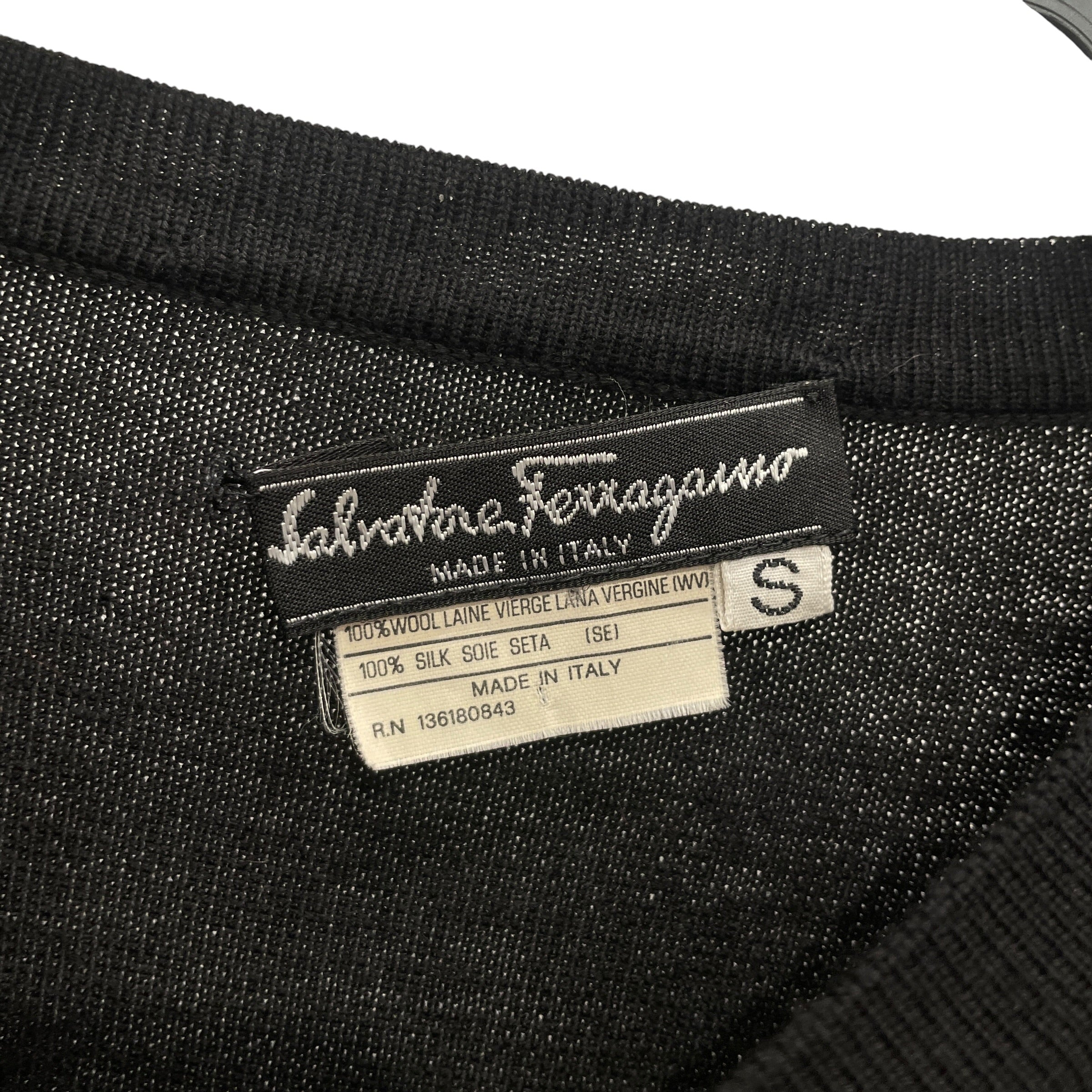 Salvatore Ferragamo/Cardigan/S/Monogram/Silk/BLK/RED/BRW SILK FRONT MONOGRAM view 3