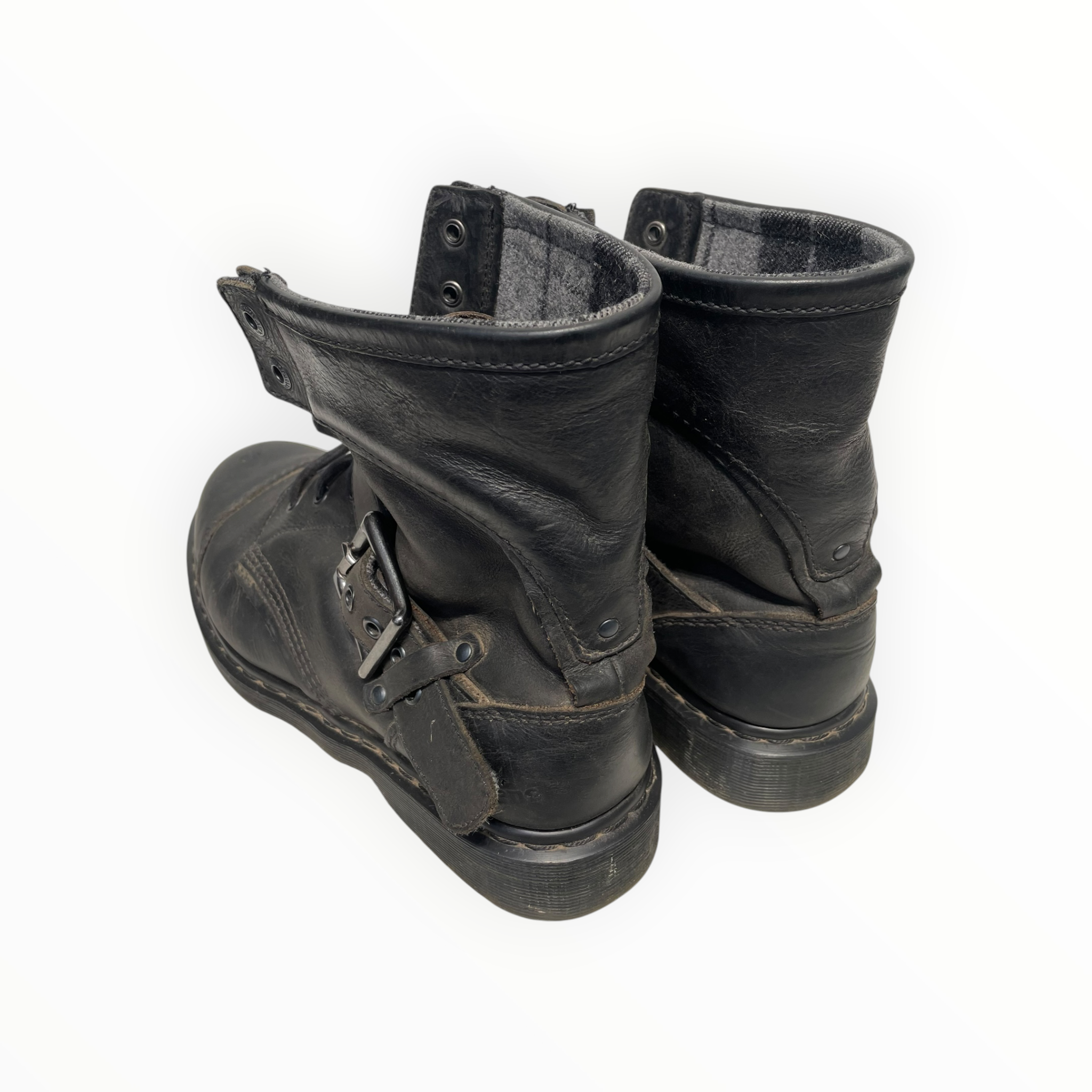 Dr.Martens/Lace Up Boots/US 12/Leather/BLK/SIDE BUCKLE view 2