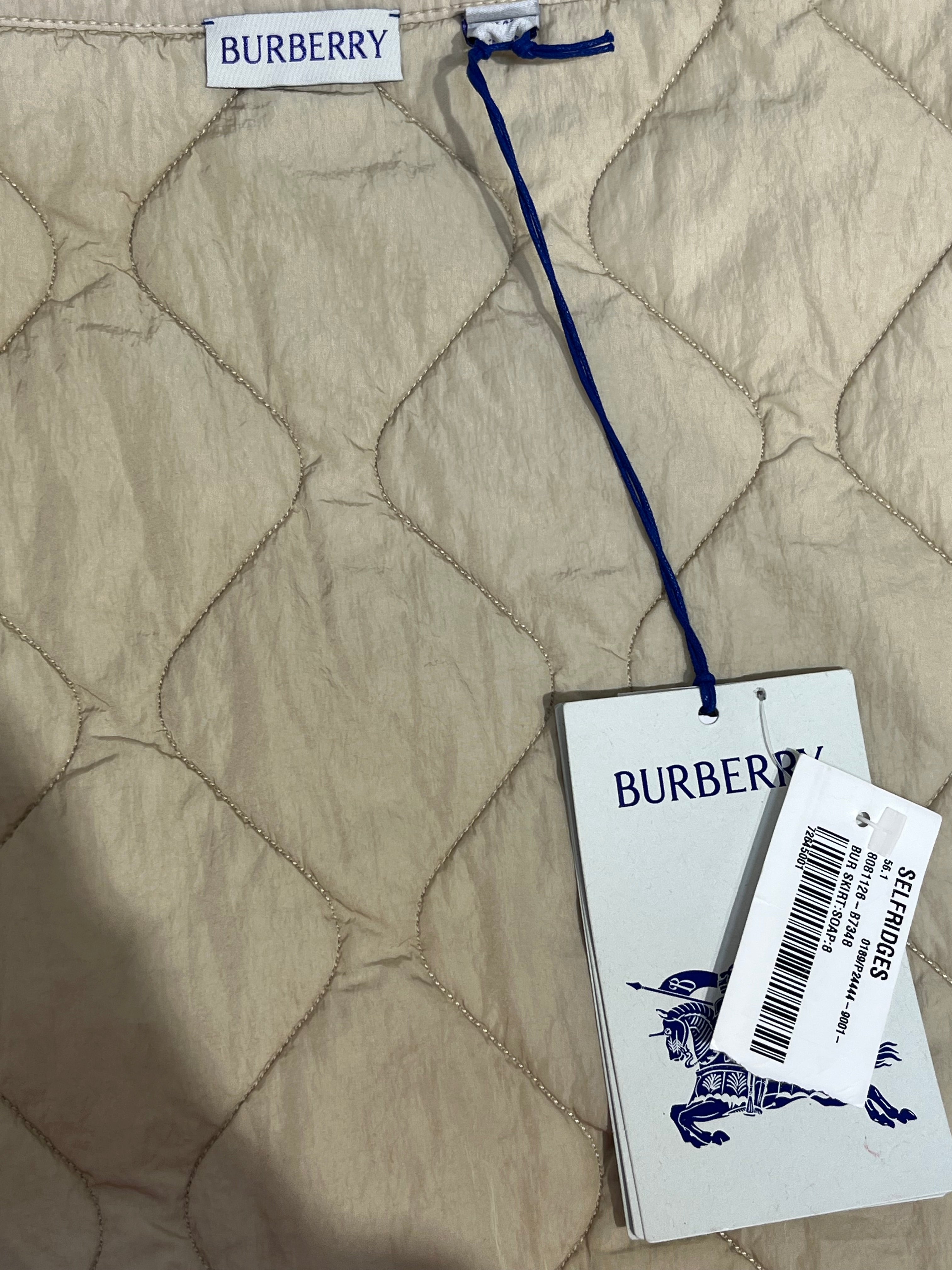BURBERRY/Skirt/8/Polyester/KHK/Mini Length/QUILTED-8081126 view 3